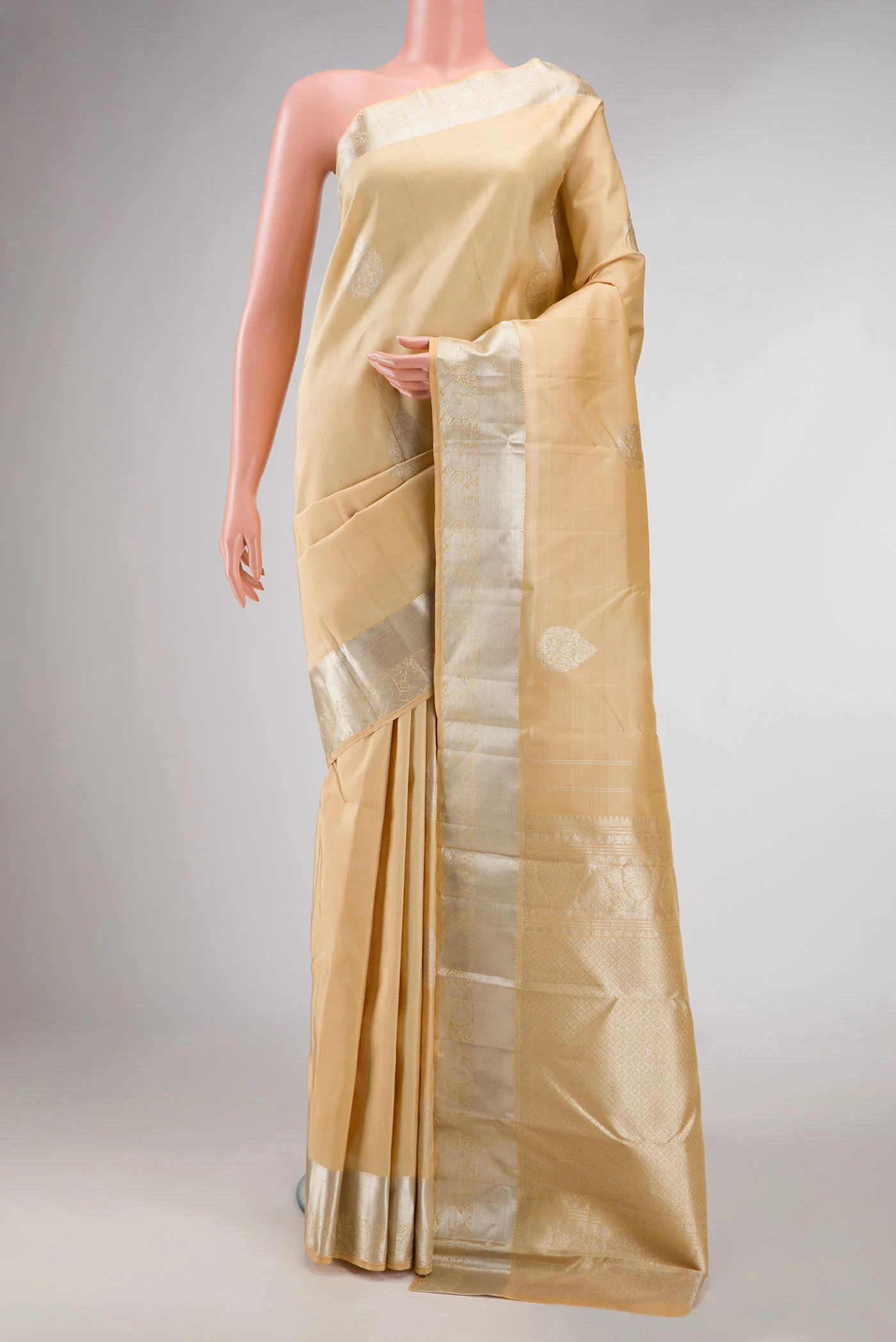 Sandal Dual Tone Kanjivaram Silk Saree