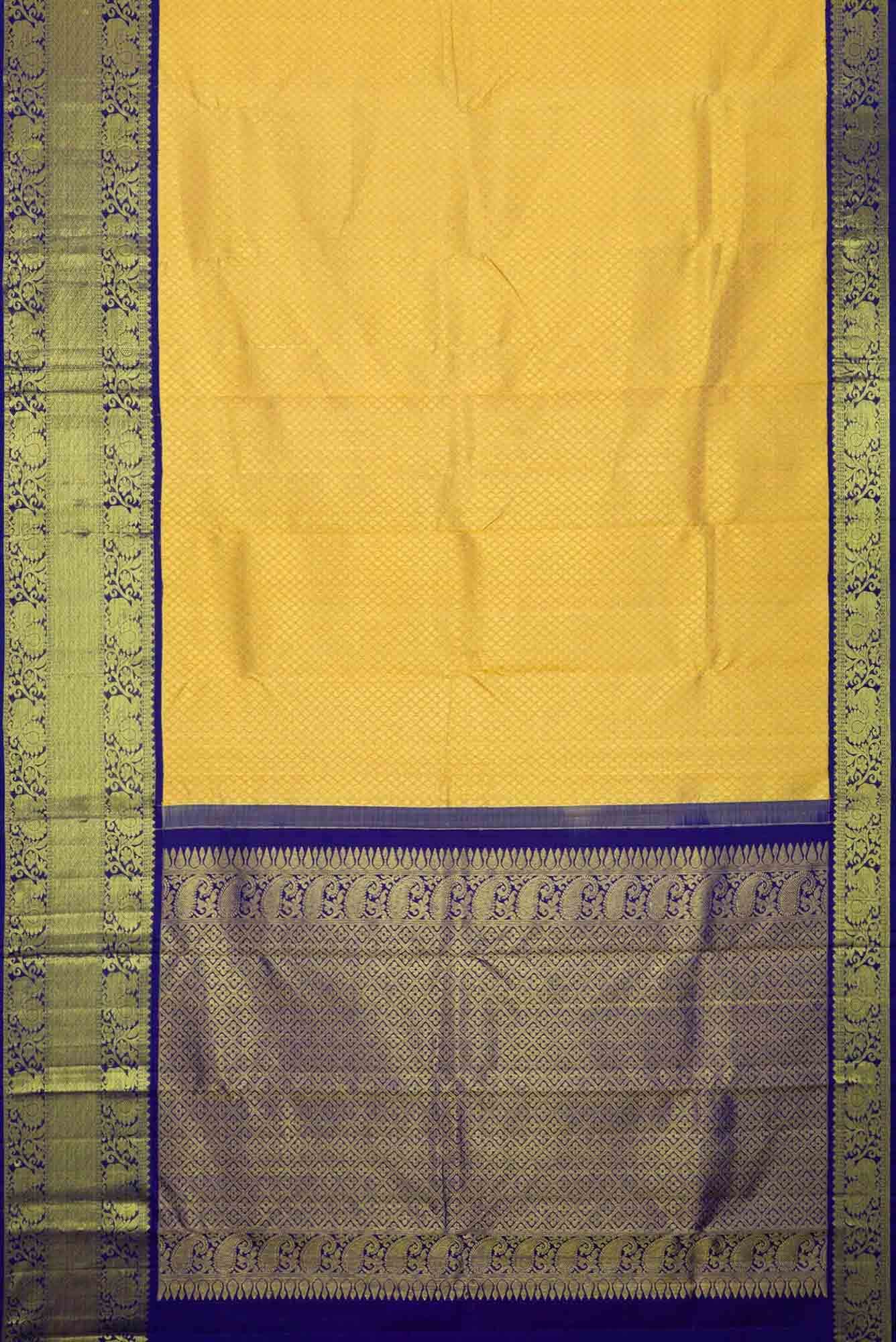Sandal Dual Tone Kanchipuram Silk Saree - Image 4