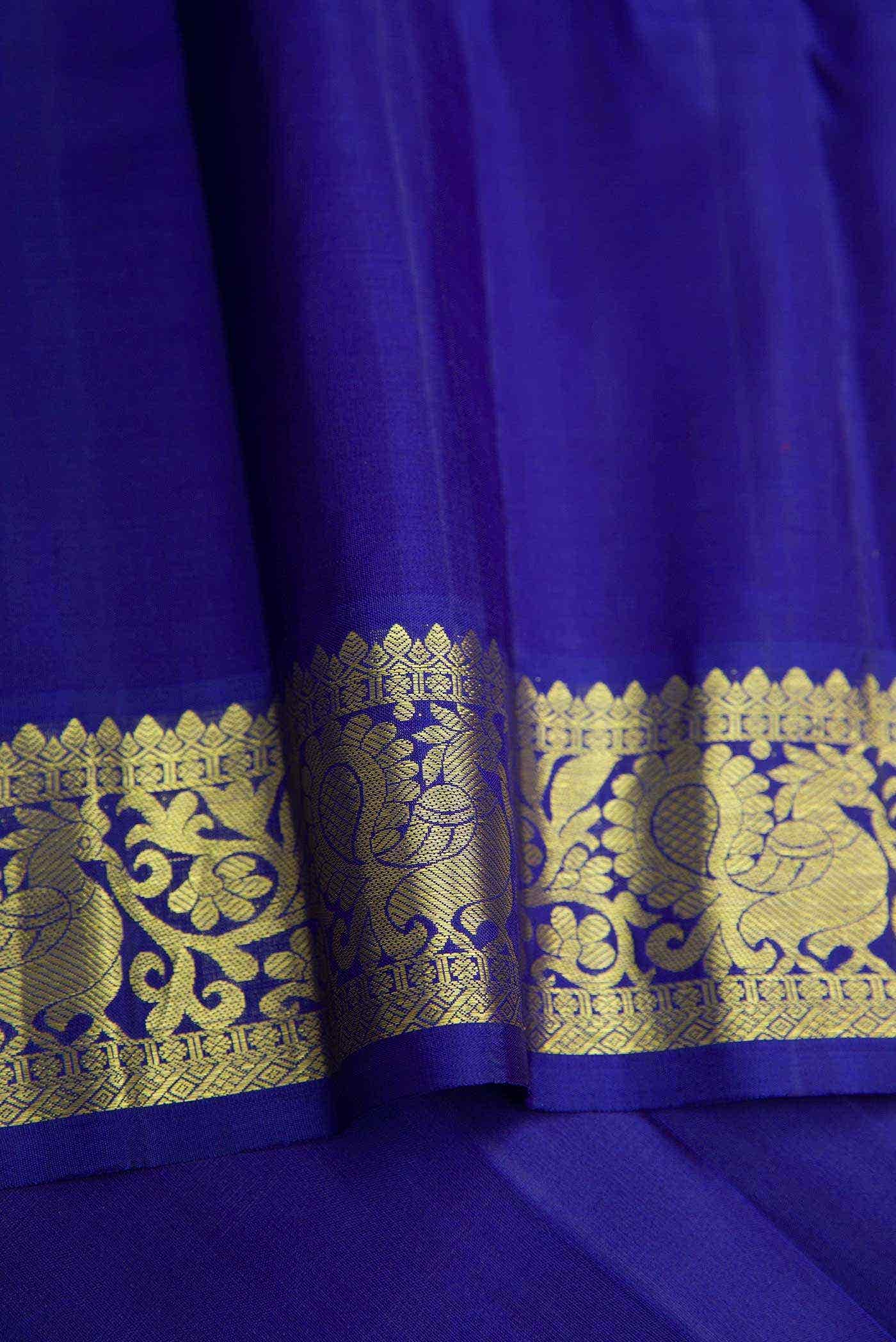 Sandal Dual Tone Kanchipuram Silk Saree - Image 6