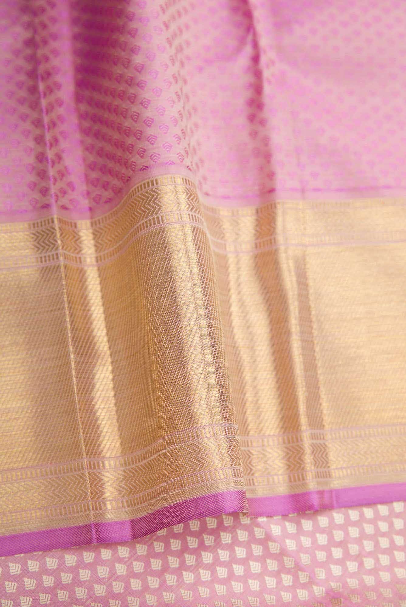 Pure Silk Pure Zari Sandal Dual Tone Kanjivaram Saree - Image 6