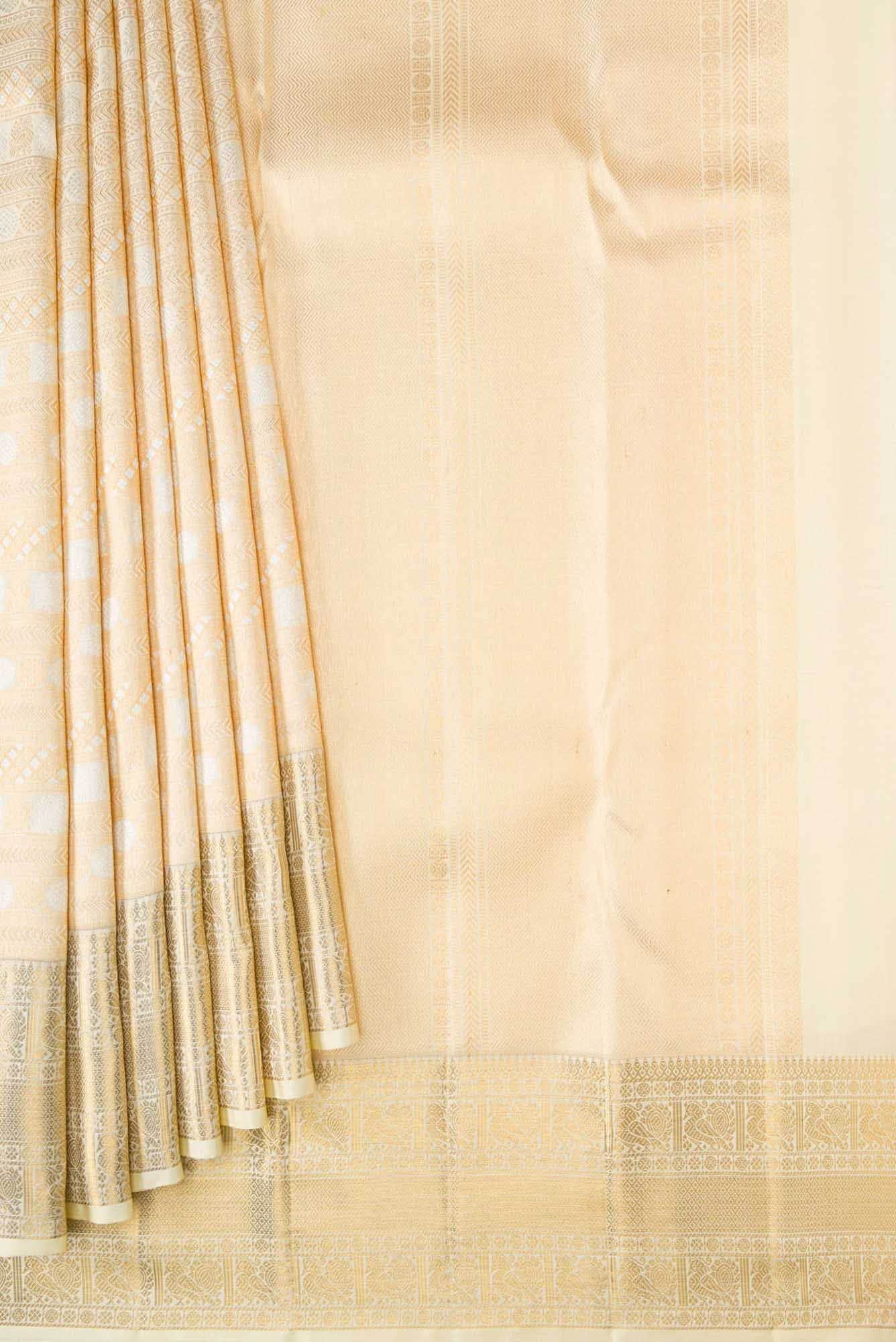 Sandal Dual Tone Kanchipuram Silk Saree - Image 2