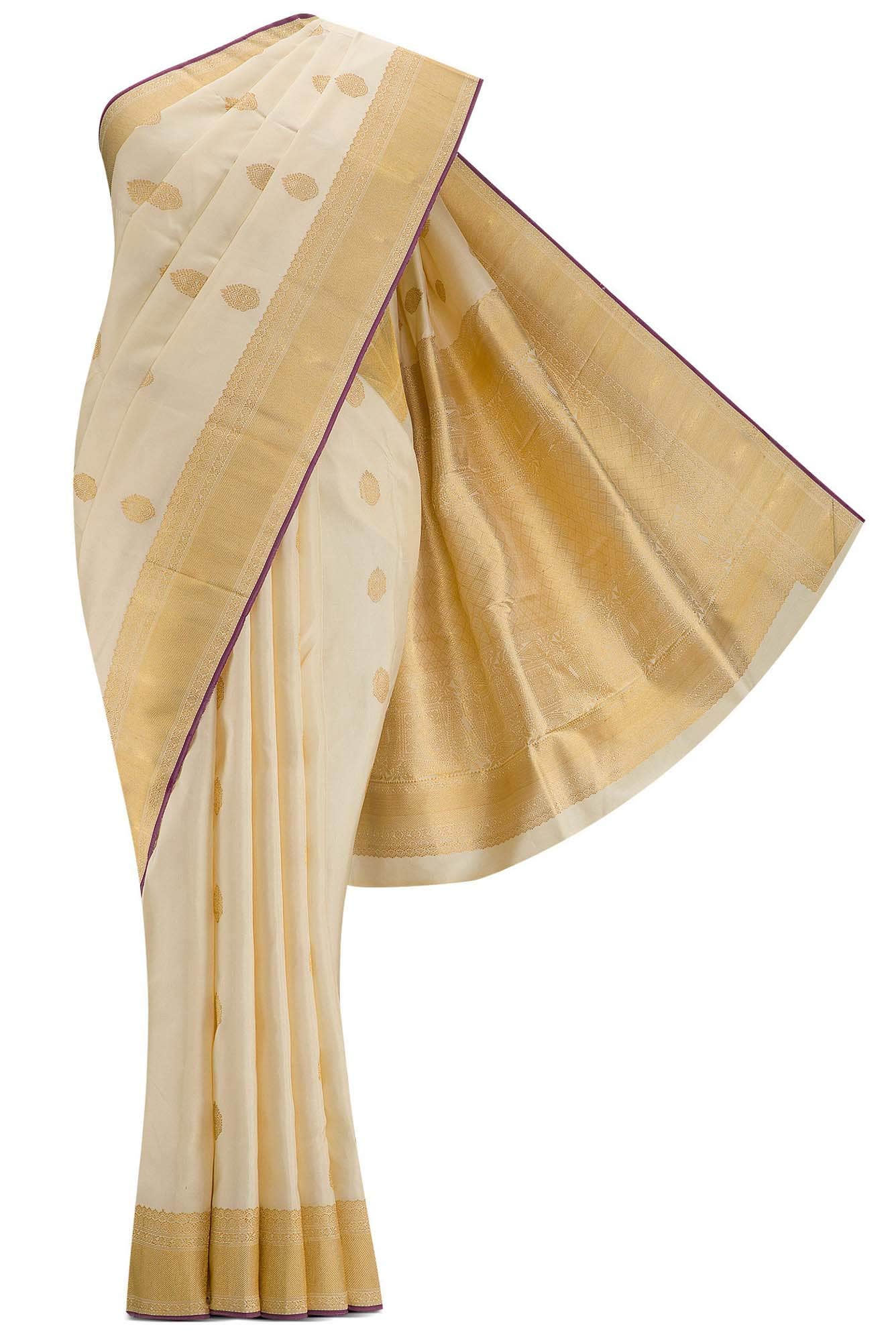 Pure Silk Pure Zari Sandal Dual Tone Kanjivaram Saree