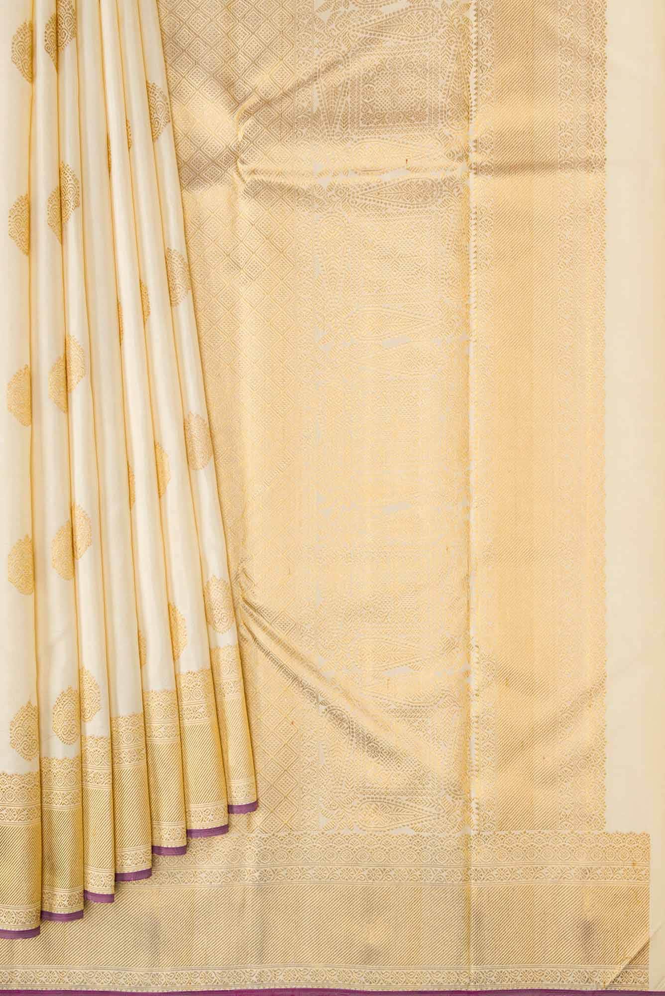 Pure Silk Pure Zari Sandal Dual Tone Kanjivaram Saree - Image 2