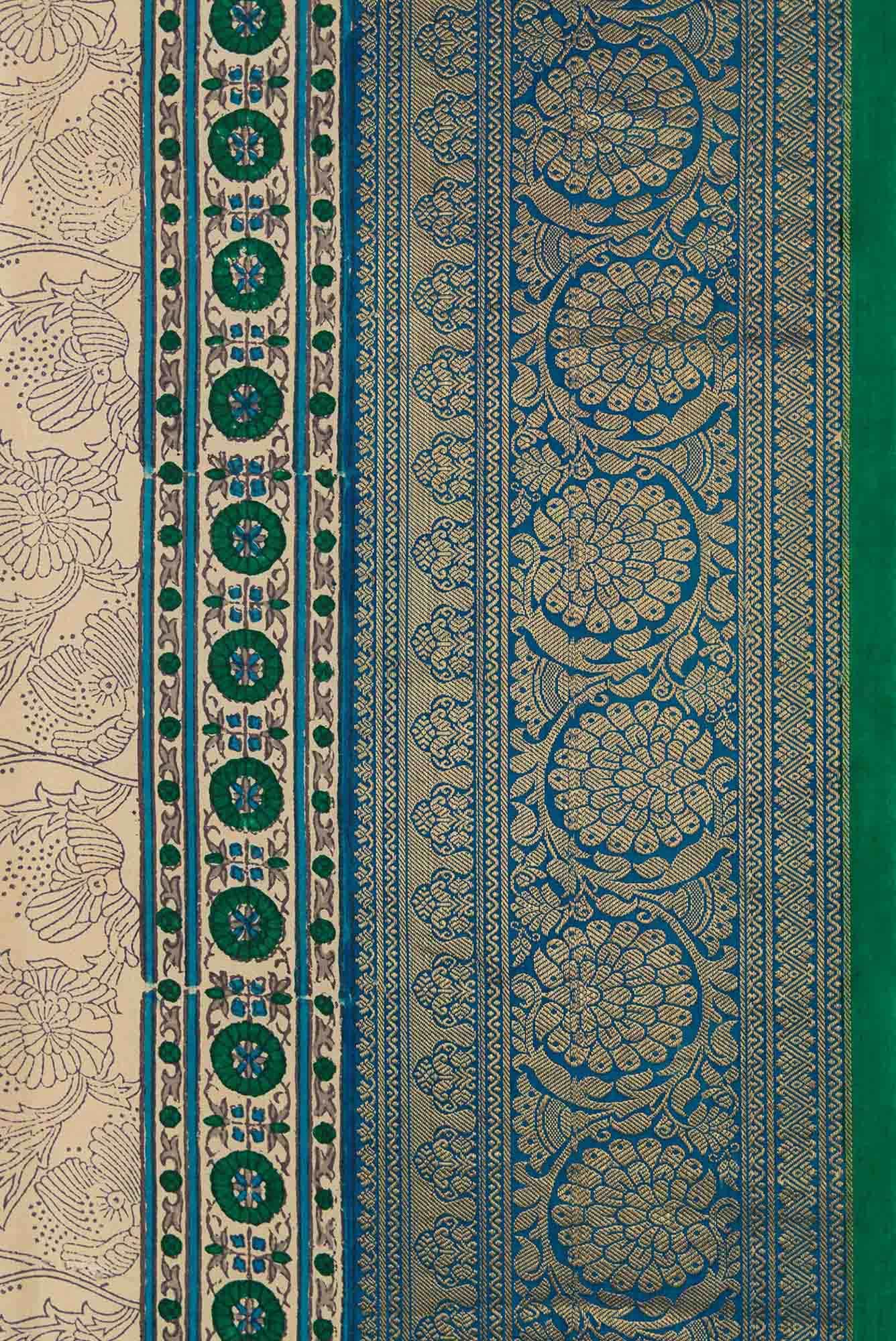Sandal Dual Tone Kanchipuram Silk Saree - Image 5