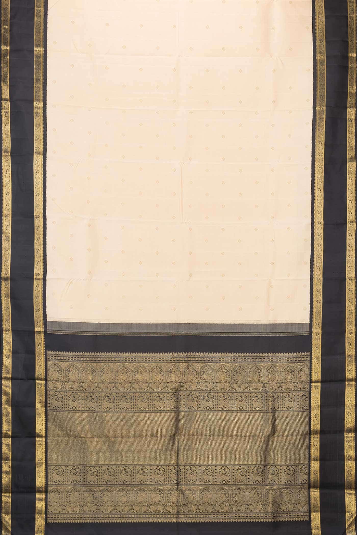 Pure Silk Pure Zari Sandal Dual Tone Kanchipuram Saree - Image 4