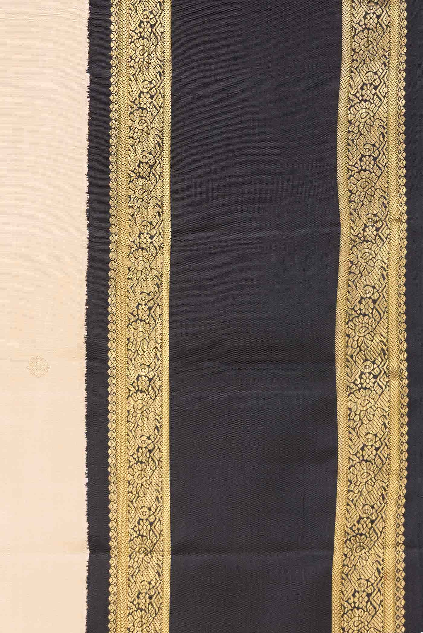 Pure Silk Pure Zari Sandal Dual Tone Kanchipuram Saree - Image 6