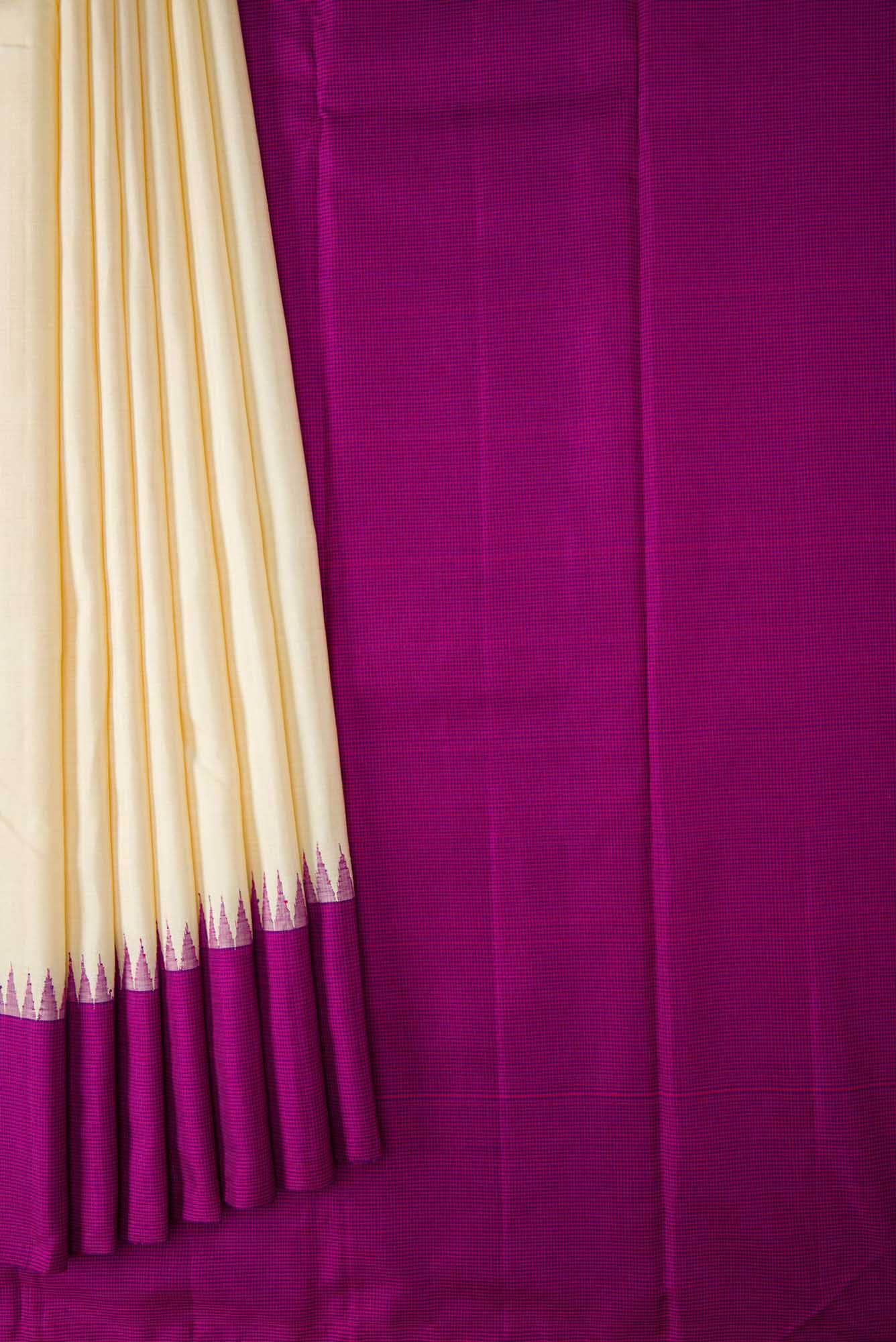 Sandal Dual Tone Kanjivaram Silk Saree - Image 2