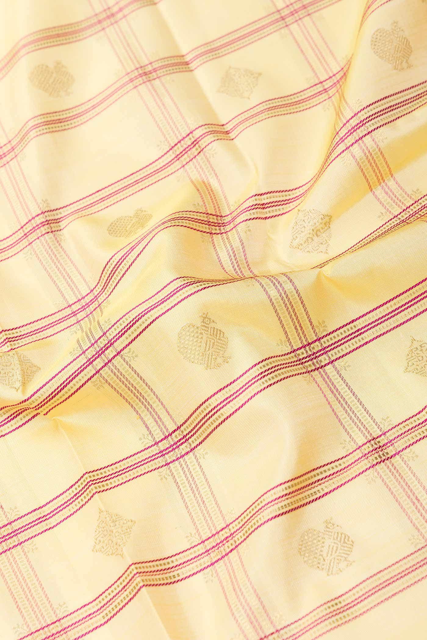Pure Silk Pure Zari Sandal Dual Tone Kanchipuram Saree - Image 3