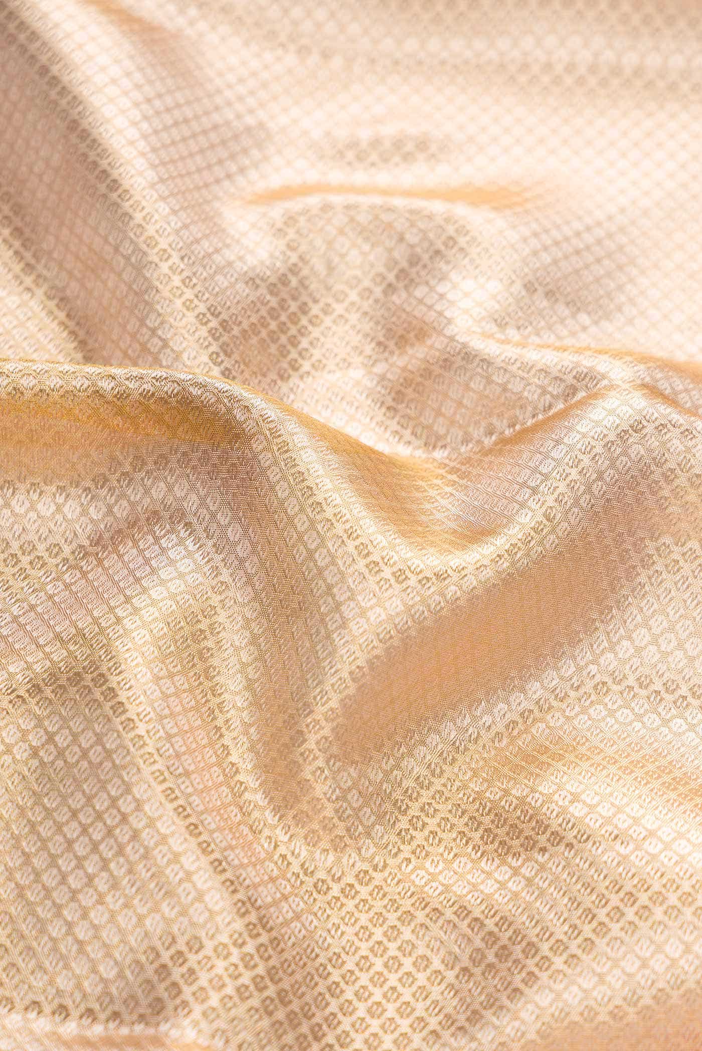 Sandal Dual Tone Kanjivaram Tissue Silk Saree - Image 3