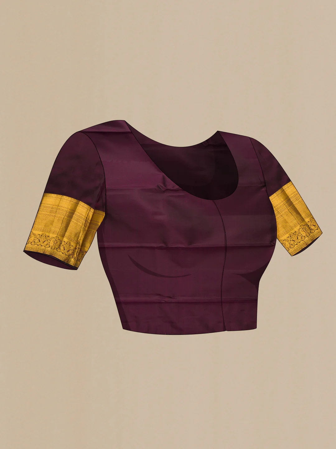 Sandal Kanjivaram Silk Saree - Image 5