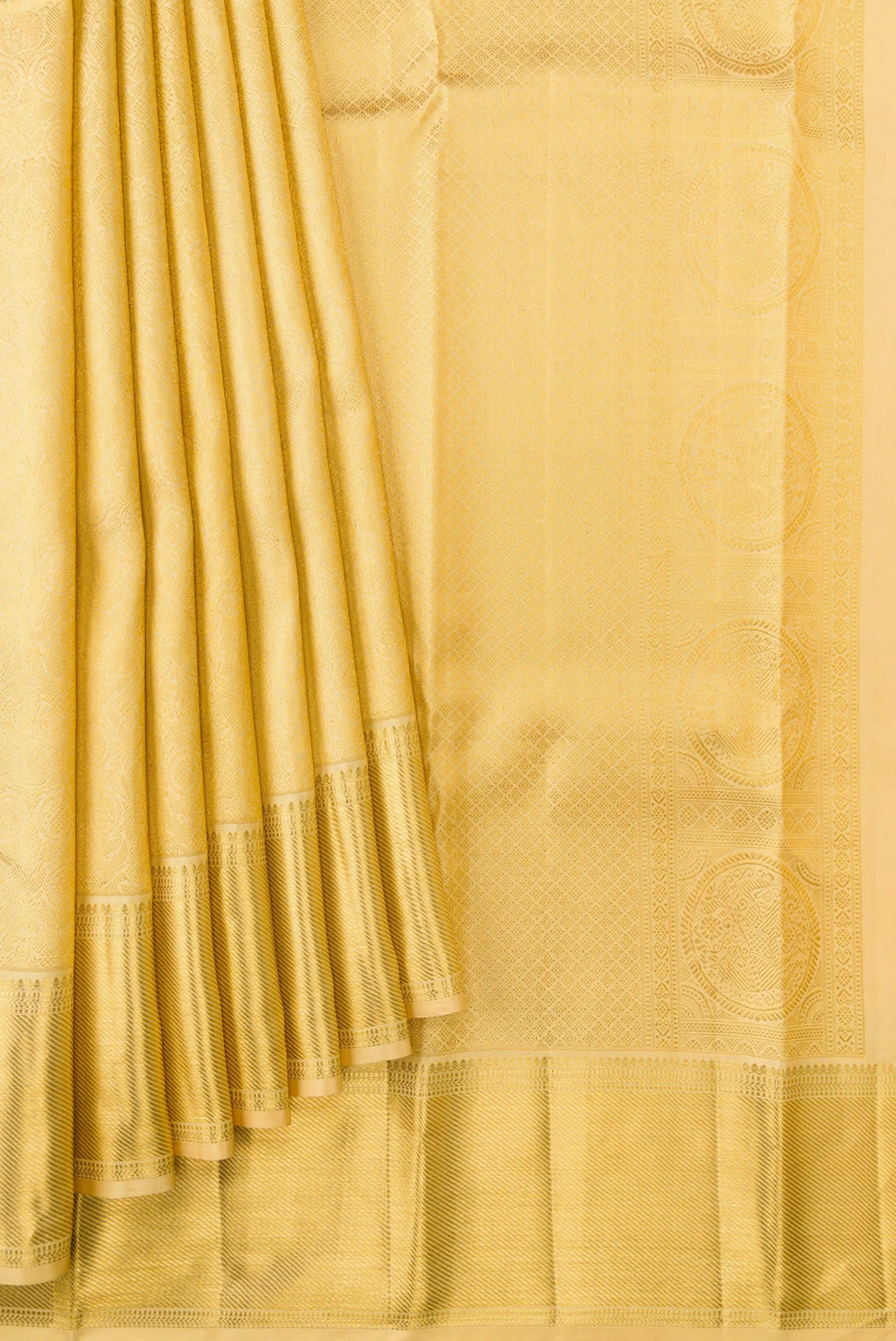 Sandal Kanjivaram Silk Saree - Image 4