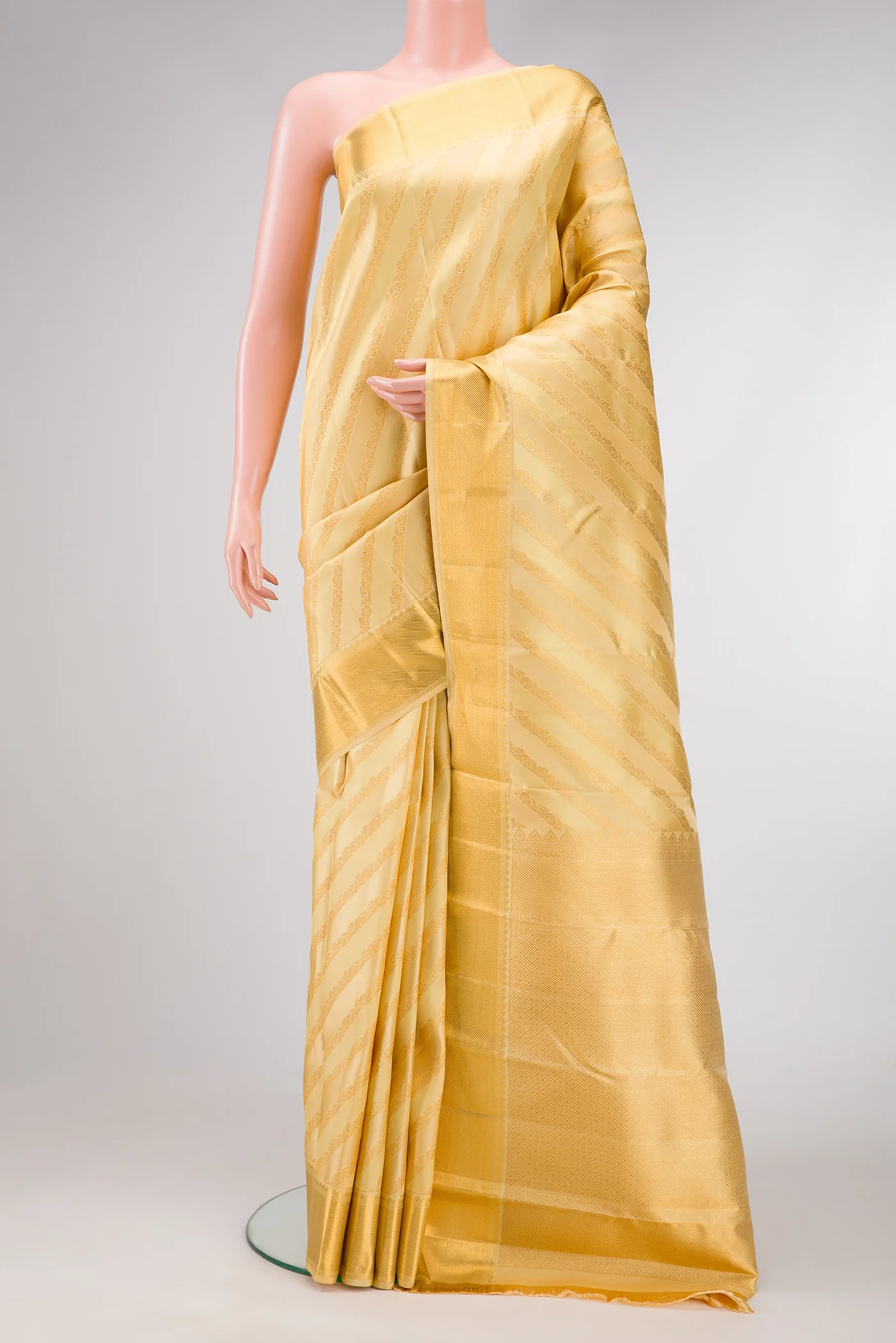 Sandal Kanjivaram Silk Saree