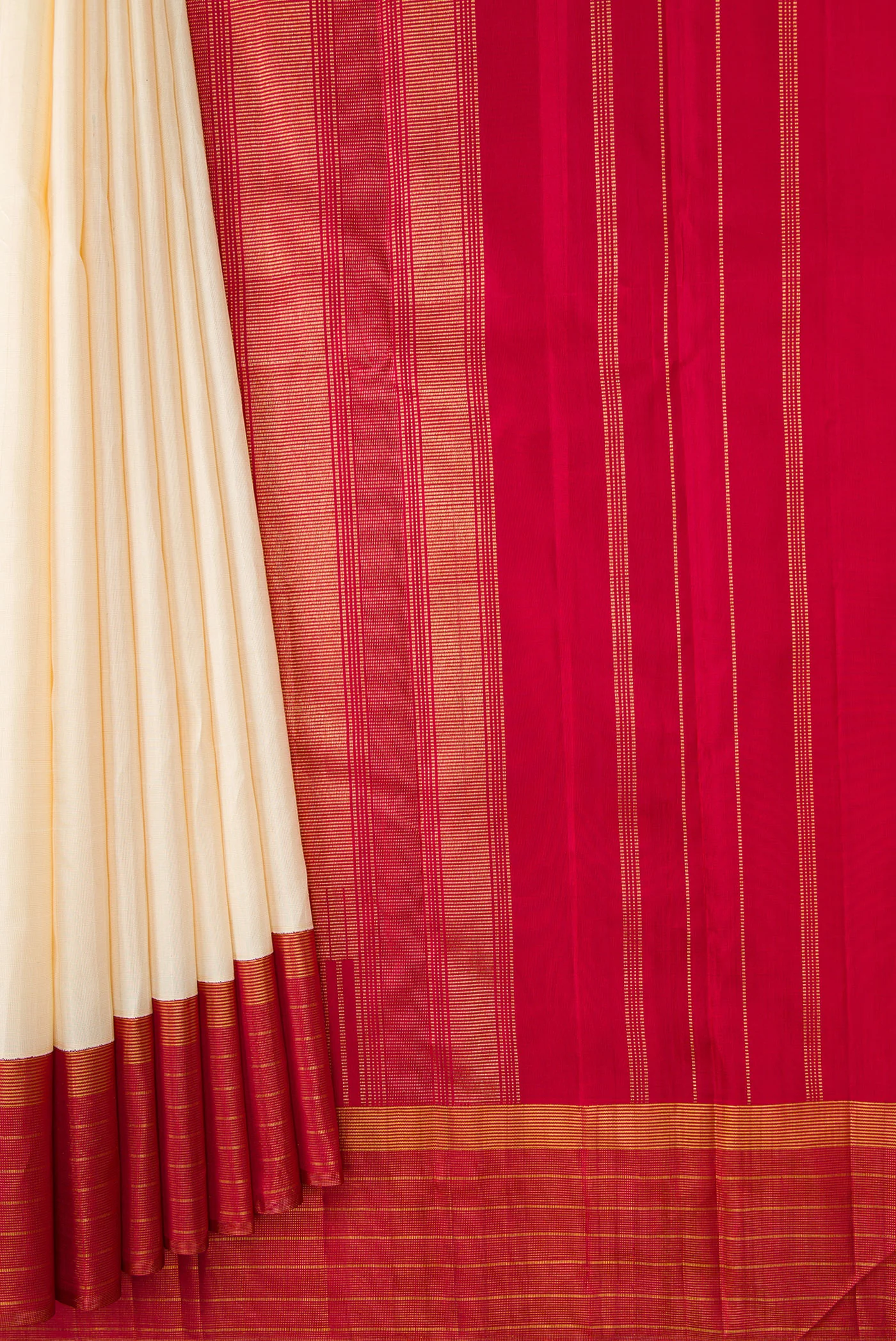Cream Kanjivaram Silk Saree - Image 4