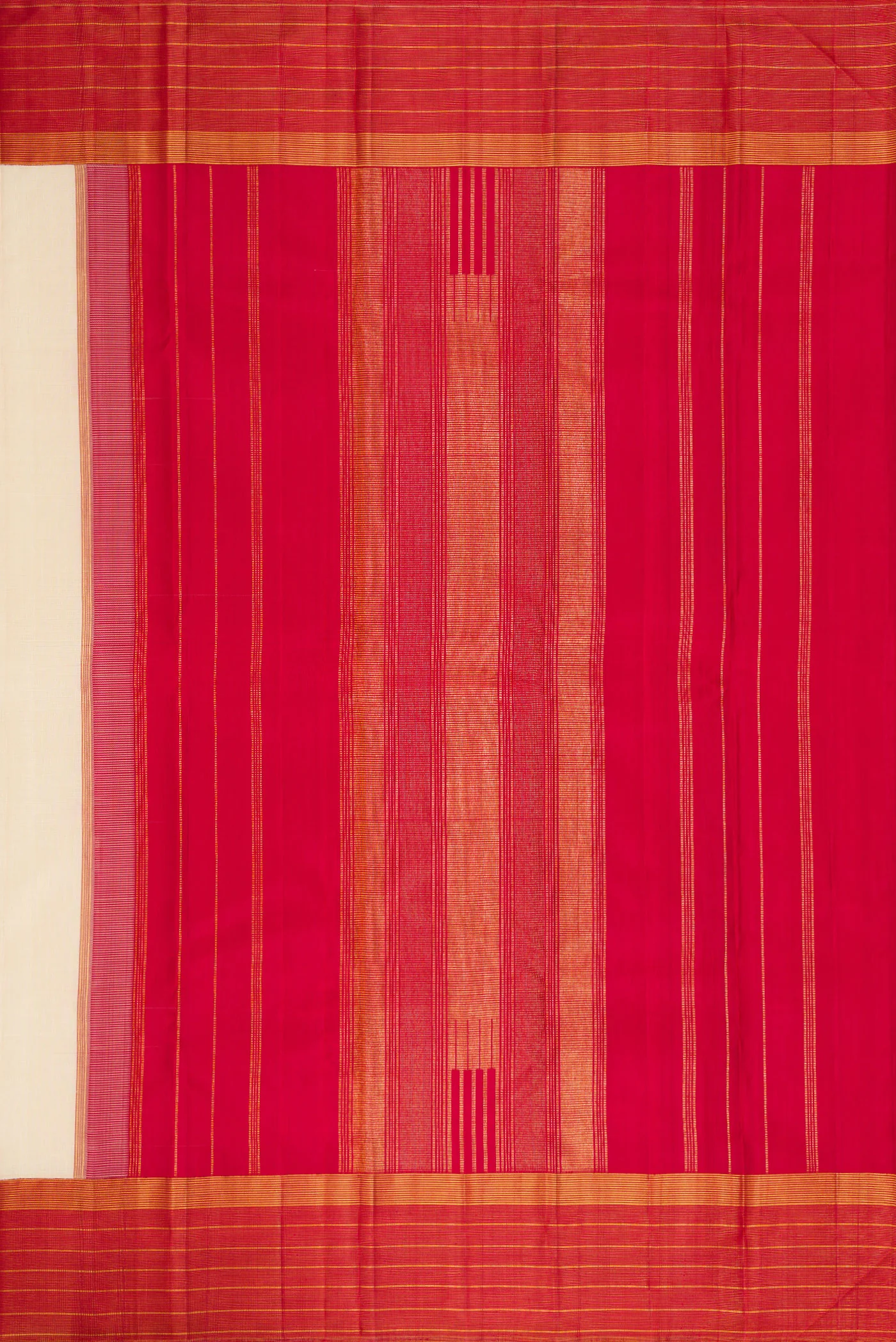 Cream Kanjivaram Silk Saree - Image 7