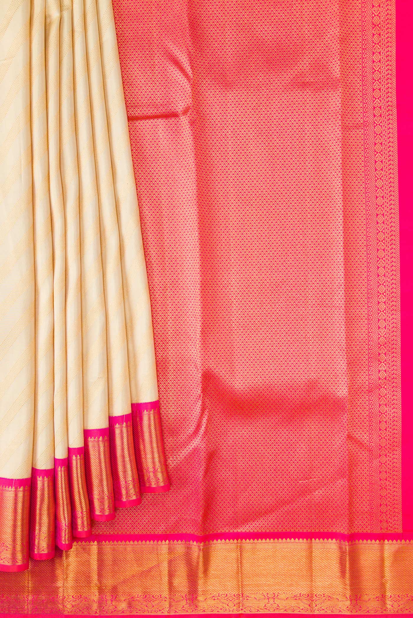Sandal Kanjivaram Silk Saree - Image 4