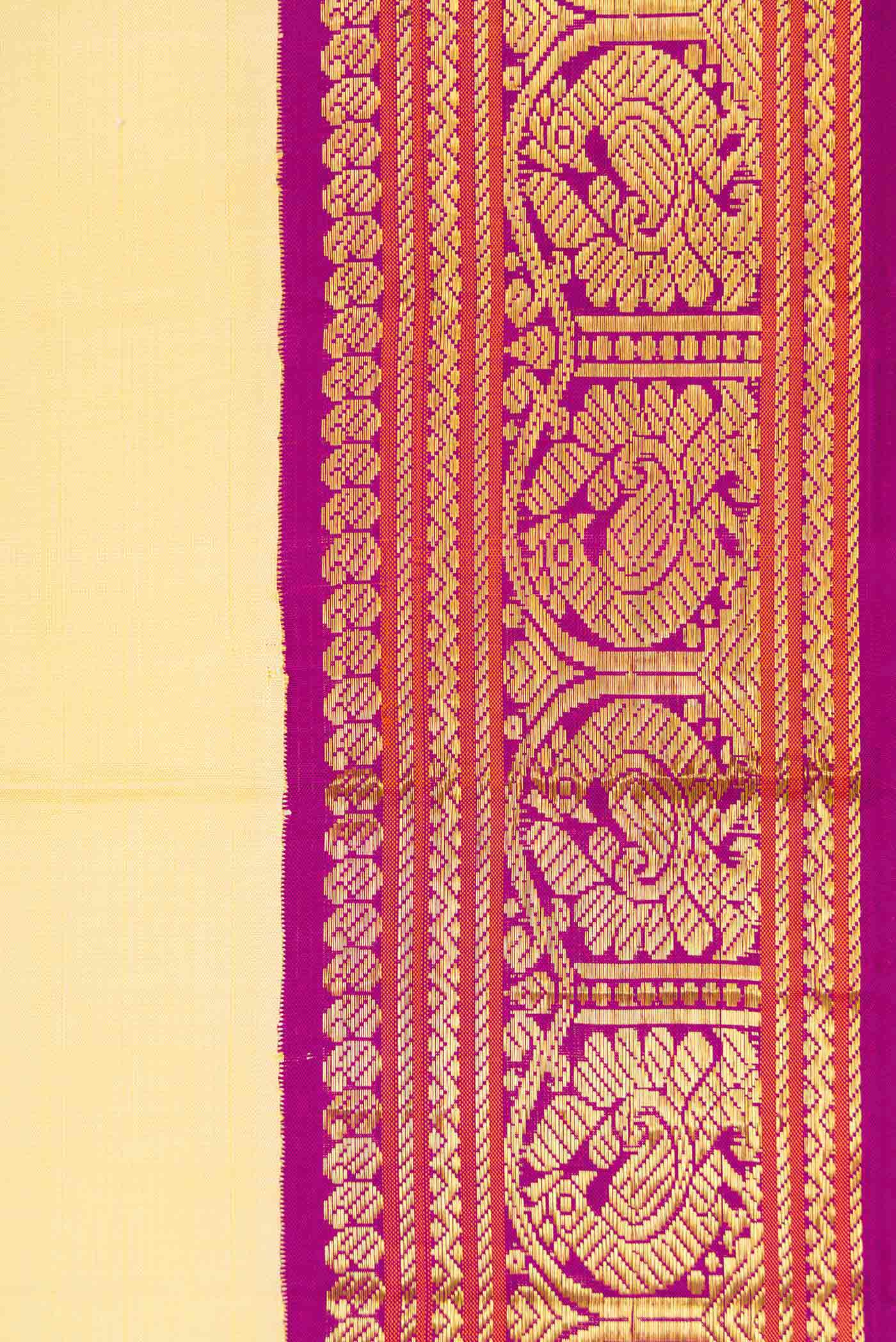 Pure Silk Pure Zari Sandal Kanjivaram Saree - Image 3
