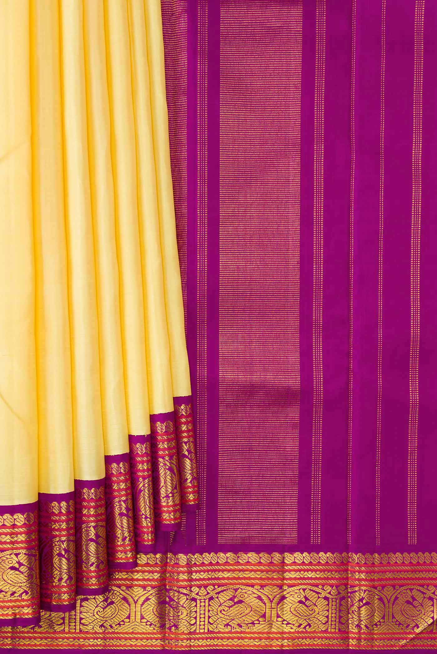 Pure Silk Pure Zari Sandal Kanjivaram Saree - Image 4