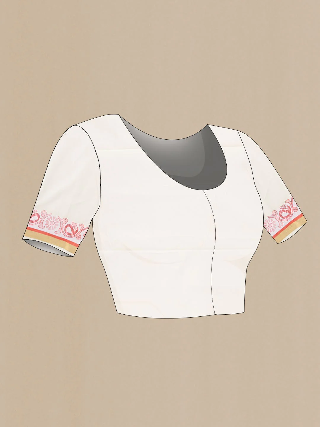 Sandal Dual Tone Kerala Cotton Saree - Image 3