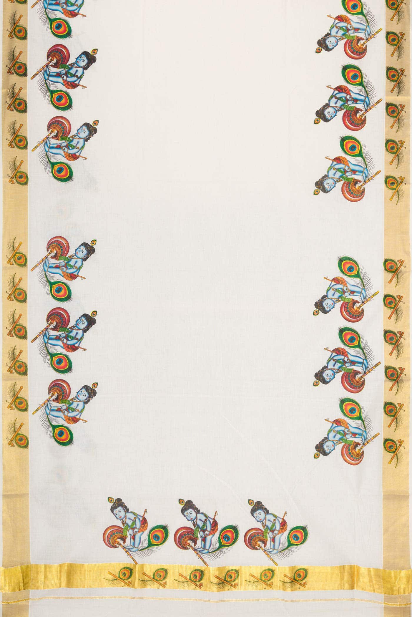 Sandal Dual Tone Kerala Cotton Saree - Image 2