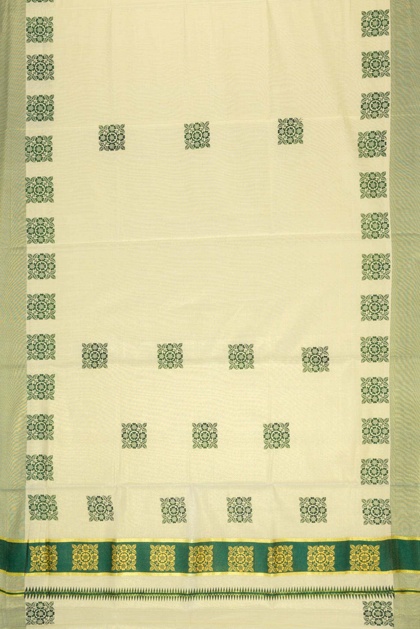 Sandal Dual Tone Kerala Cotton Saree - Image 2