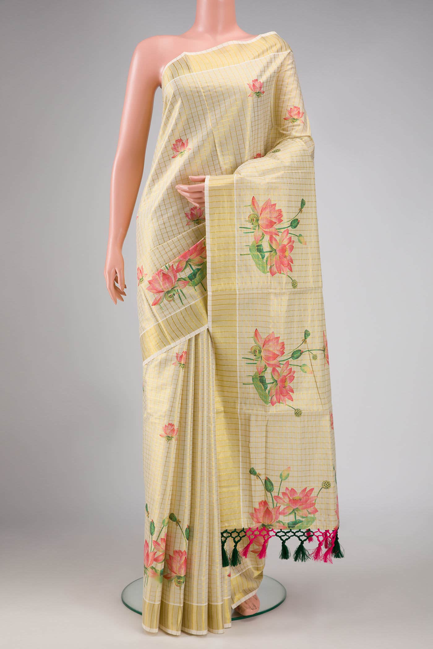 Sandal Dual Tone Kerala Cotton Saree