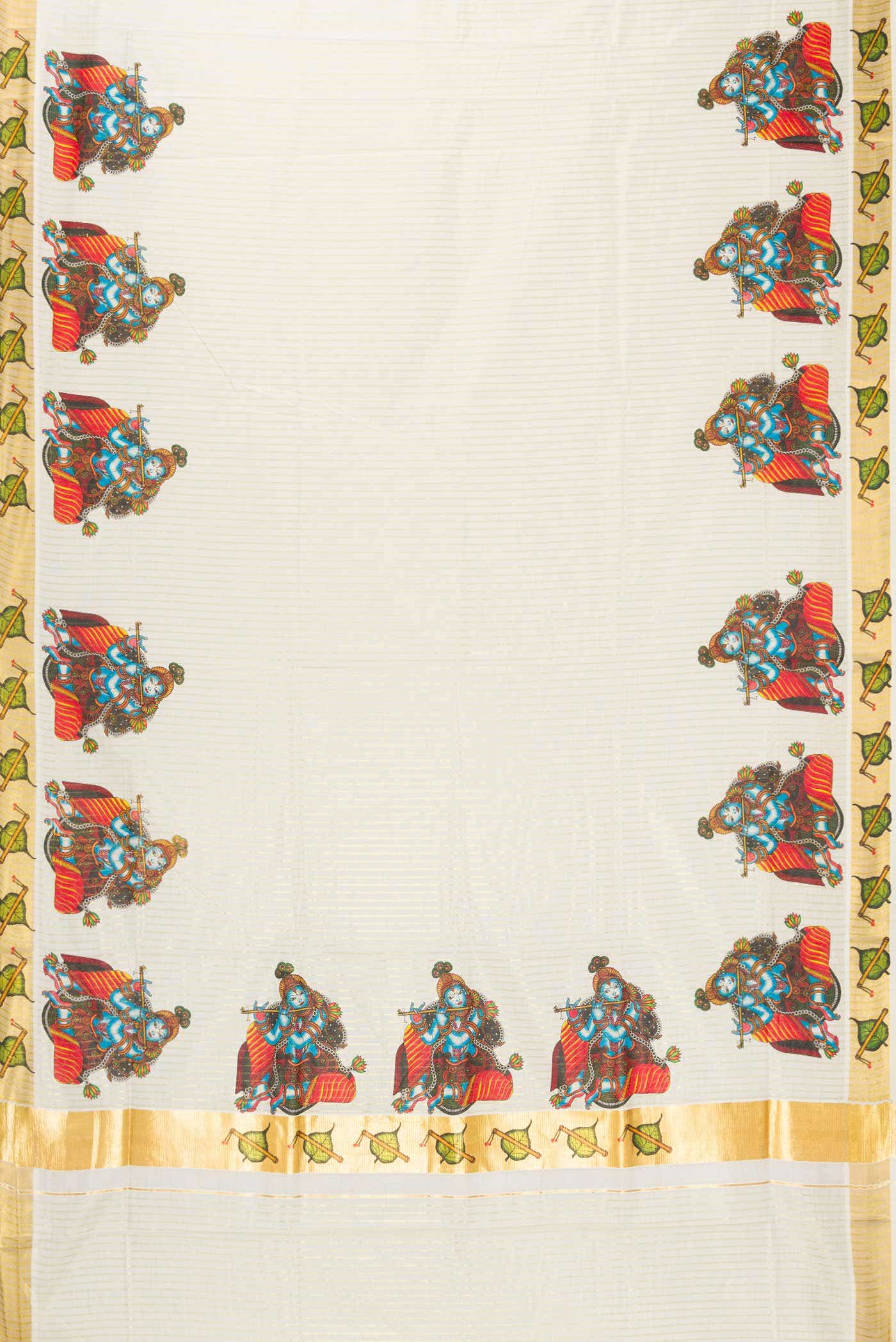Sandal Dual Tone Kerala Cotton Saree - Image 2