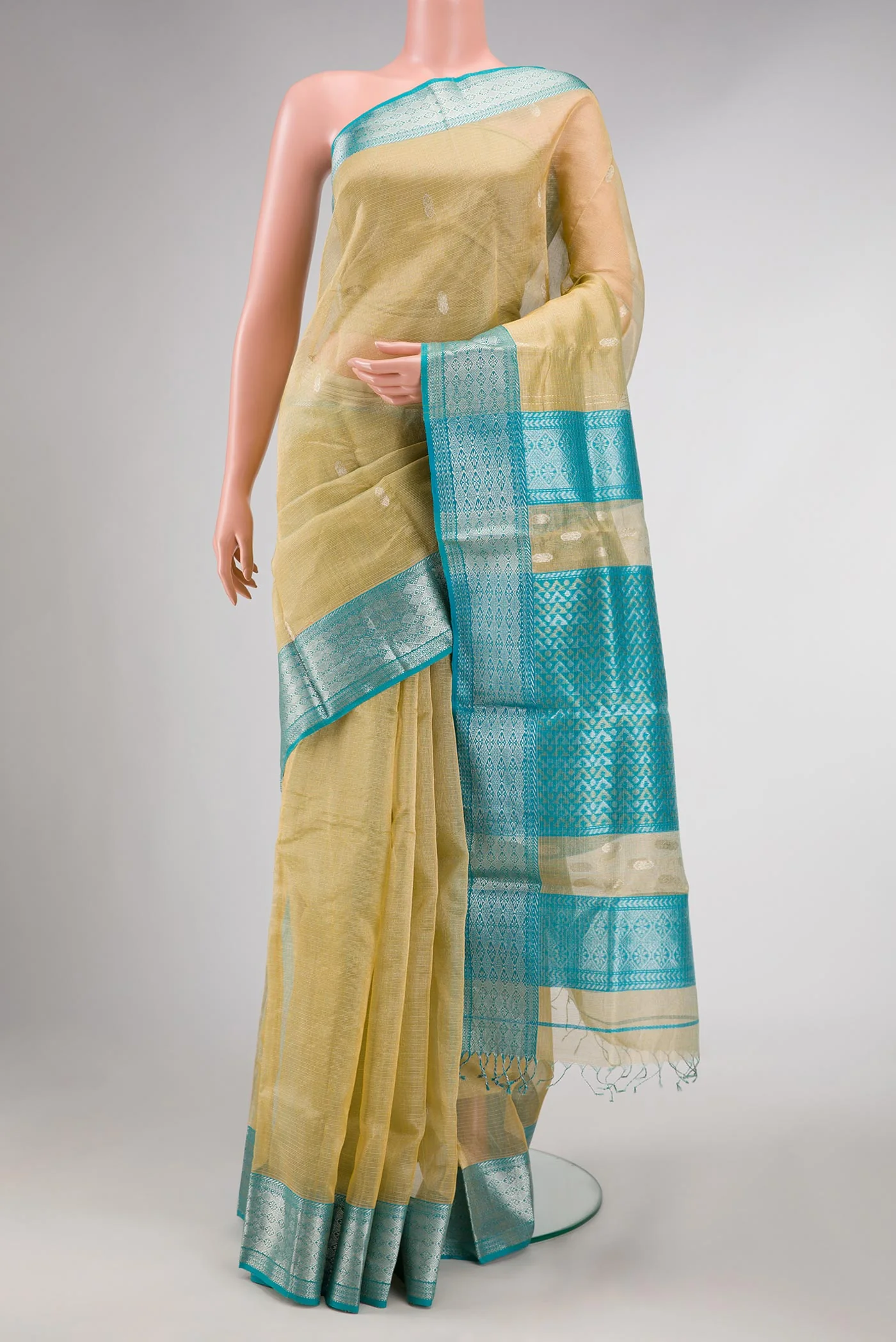 Sandal Dual Tone Kota Silk Saree