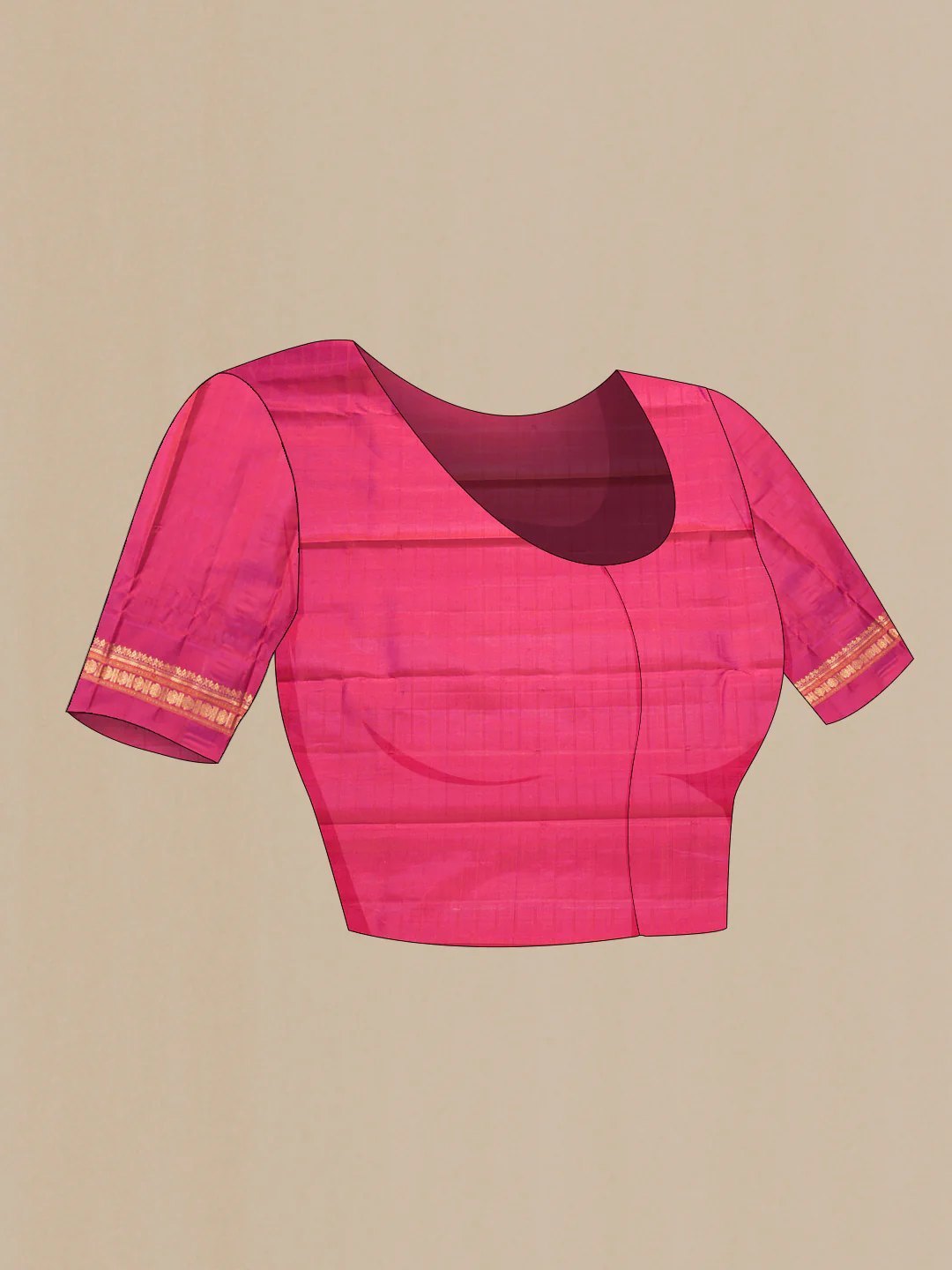 Sandal Gadwal cotton Saree - Image 4