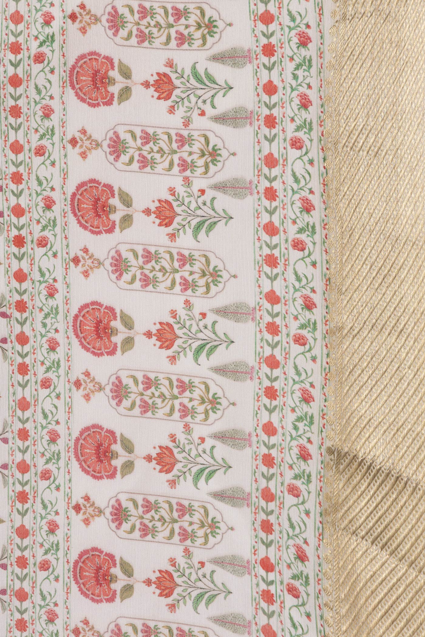 Cream Mysore Chiffon Saree - Image 3