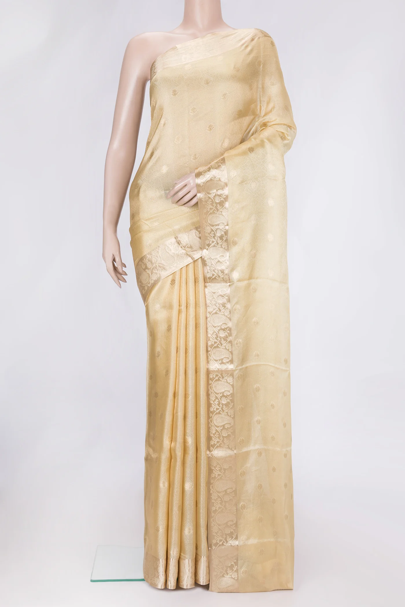 Sandal Dual Tone Organza Silk Saree