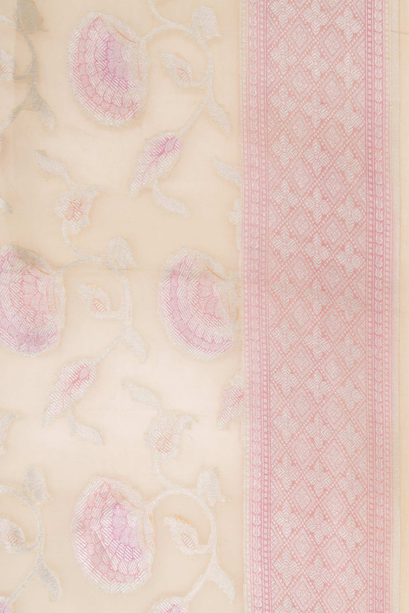 Sandal Banarasi Kora Silk Saree - Image 3