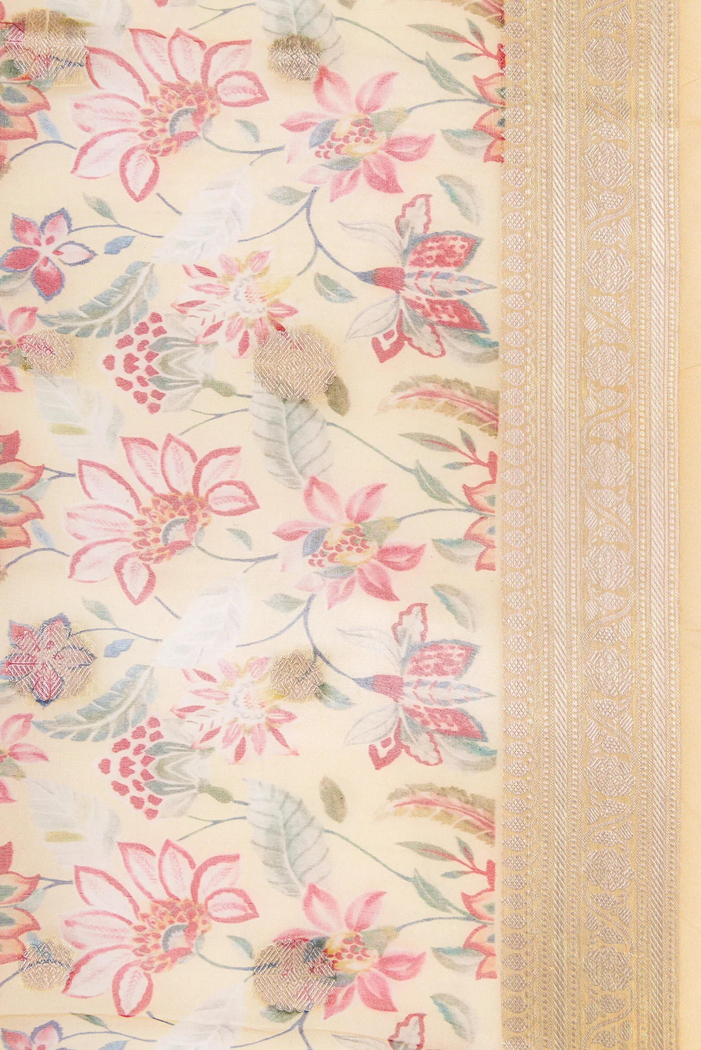 Sandal Organza Silk Saree - Image 3