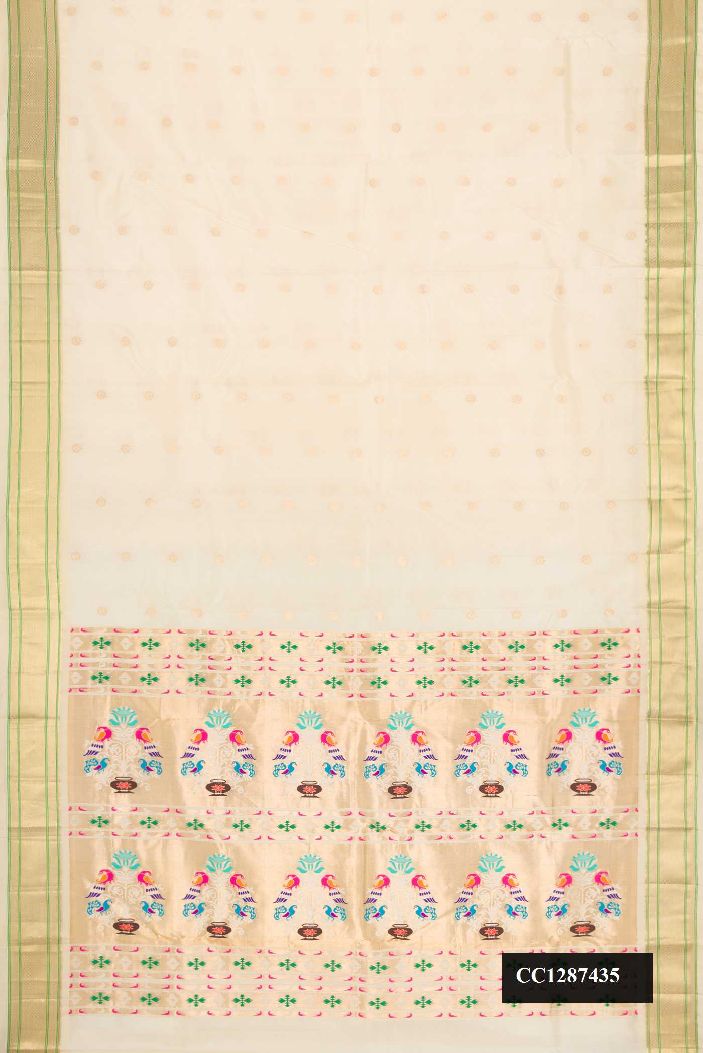 Sandal Dual Tone Paithani Silk Saree