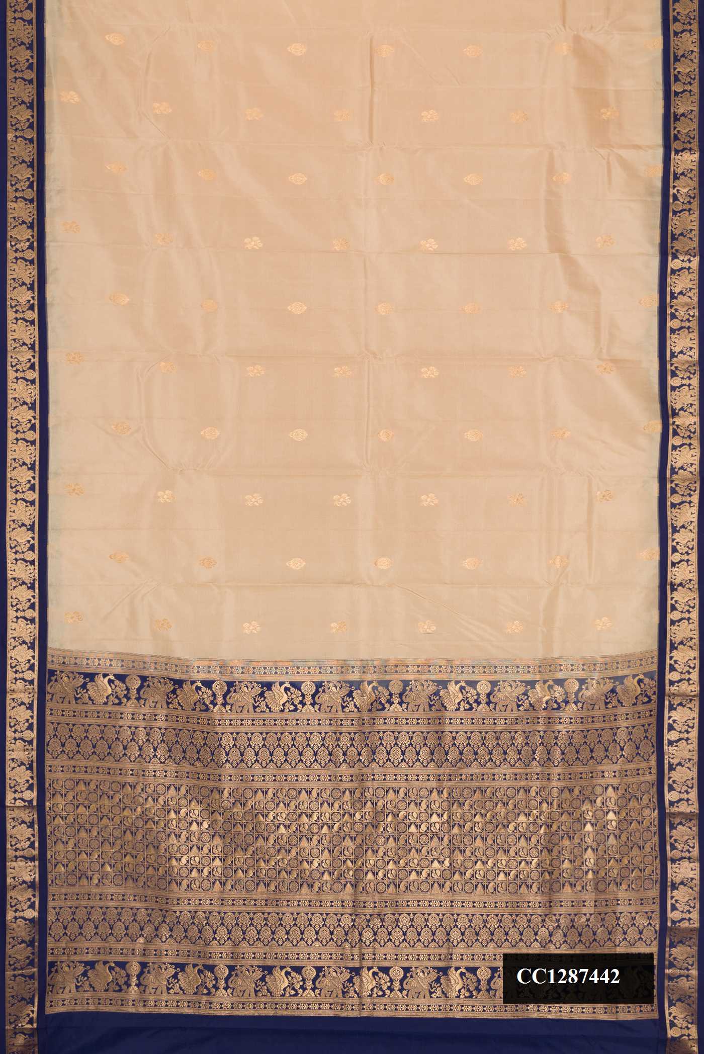 Sandal Dual Tone Paithani Silk Saree