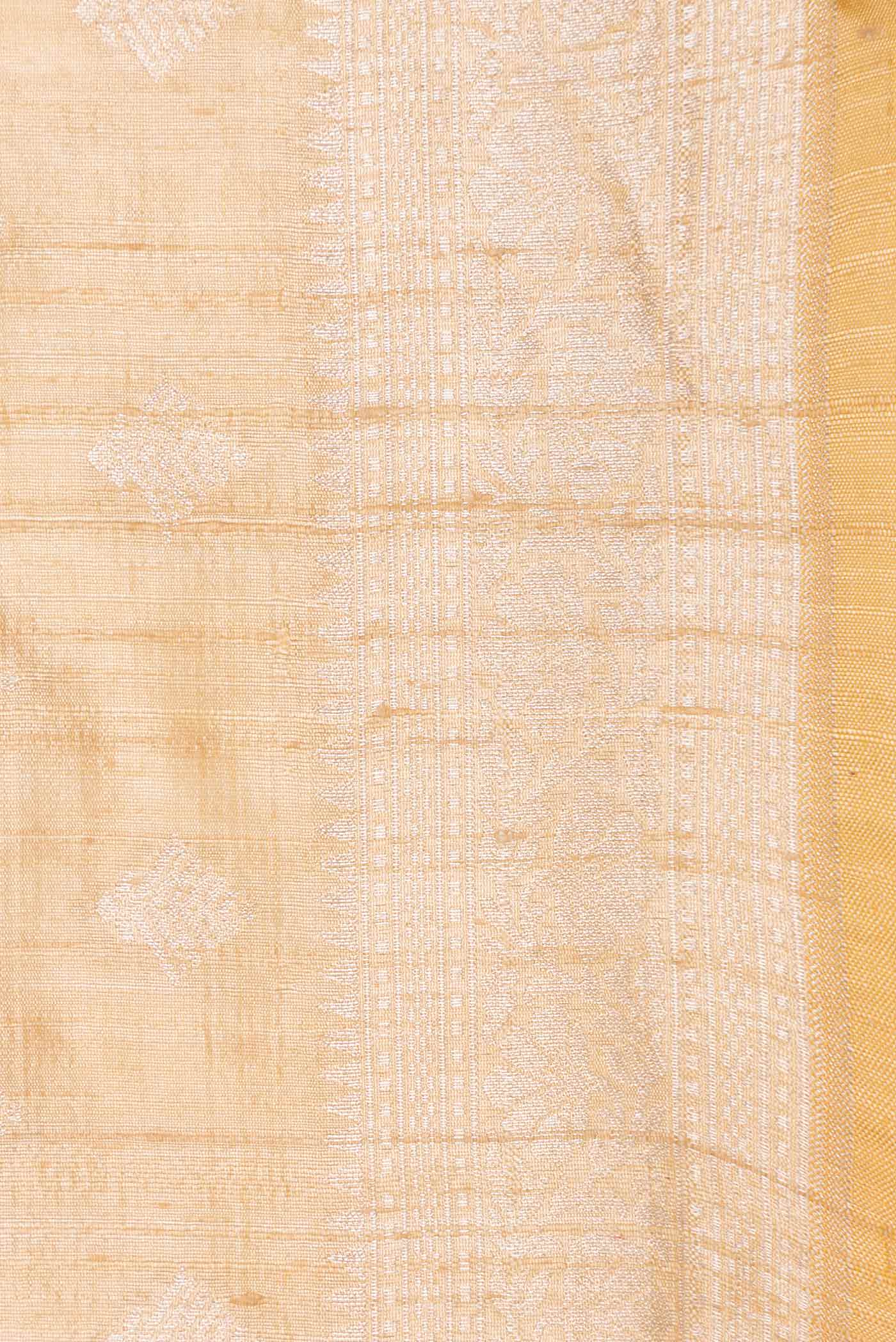 Sandal Dual Tone Raw Silk Saree - Image 3