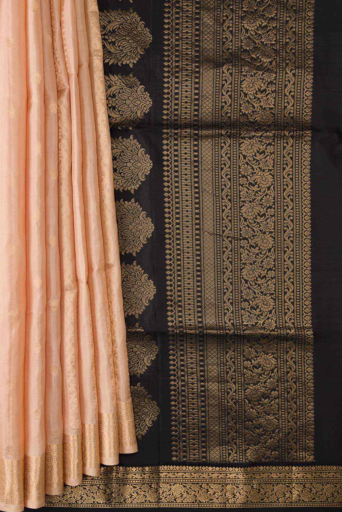 Sandal Dual Tone Soft Silk Saree - Image 4