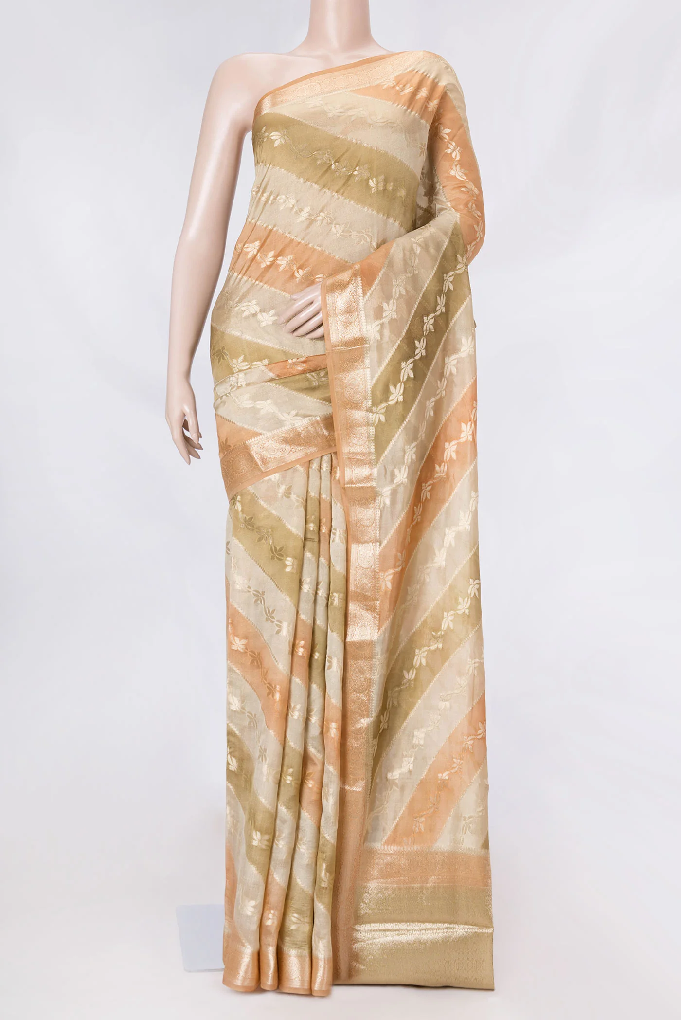 Multi Color Banarasi Raw Silk Saree