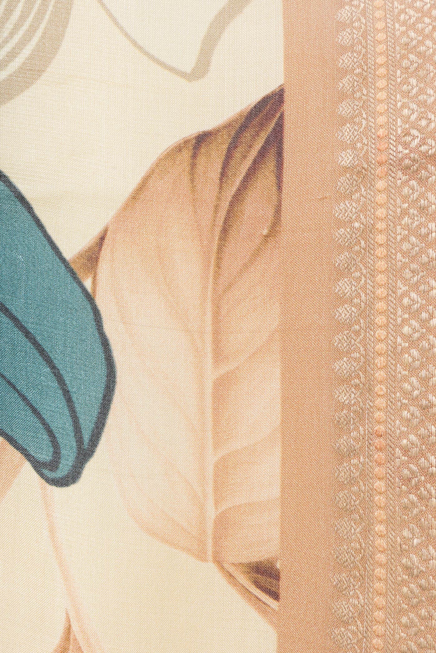 Sandal Tussar Silk Saree - Image 3