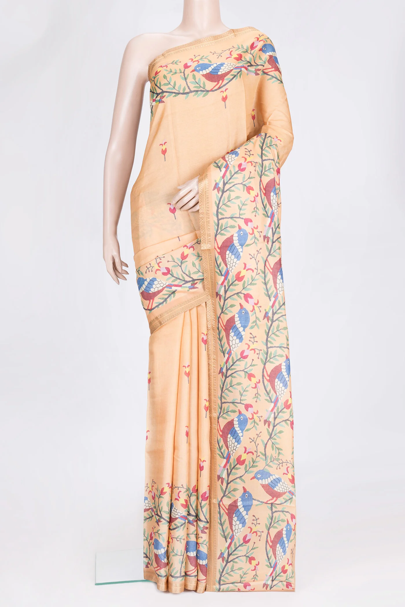 Sandal Tussar Silk Saree