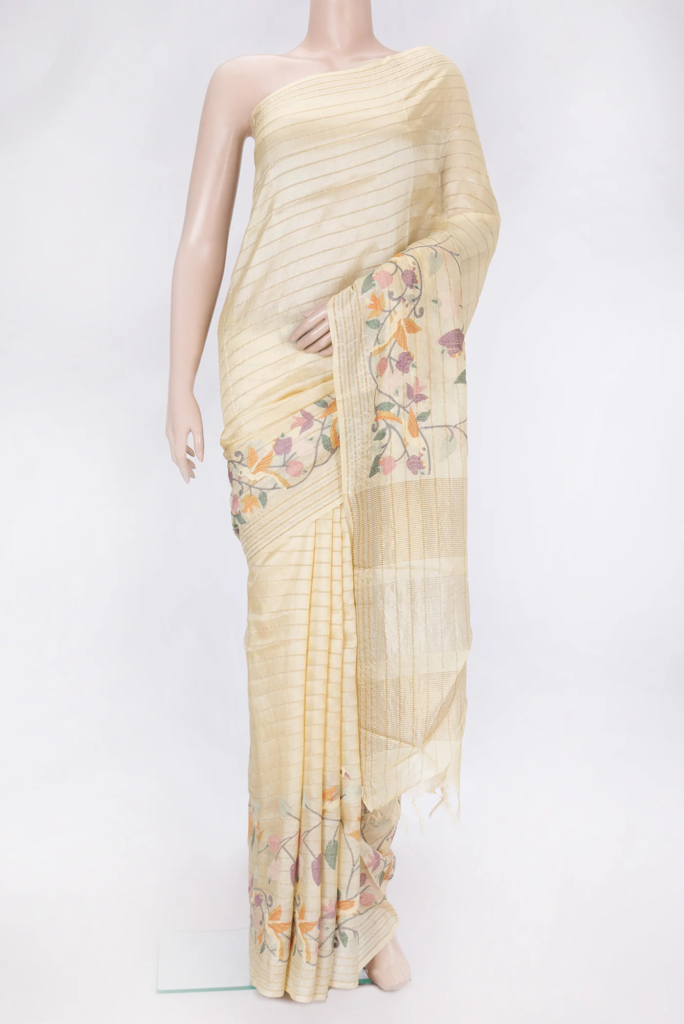 Sandal Tussar Silk Saree