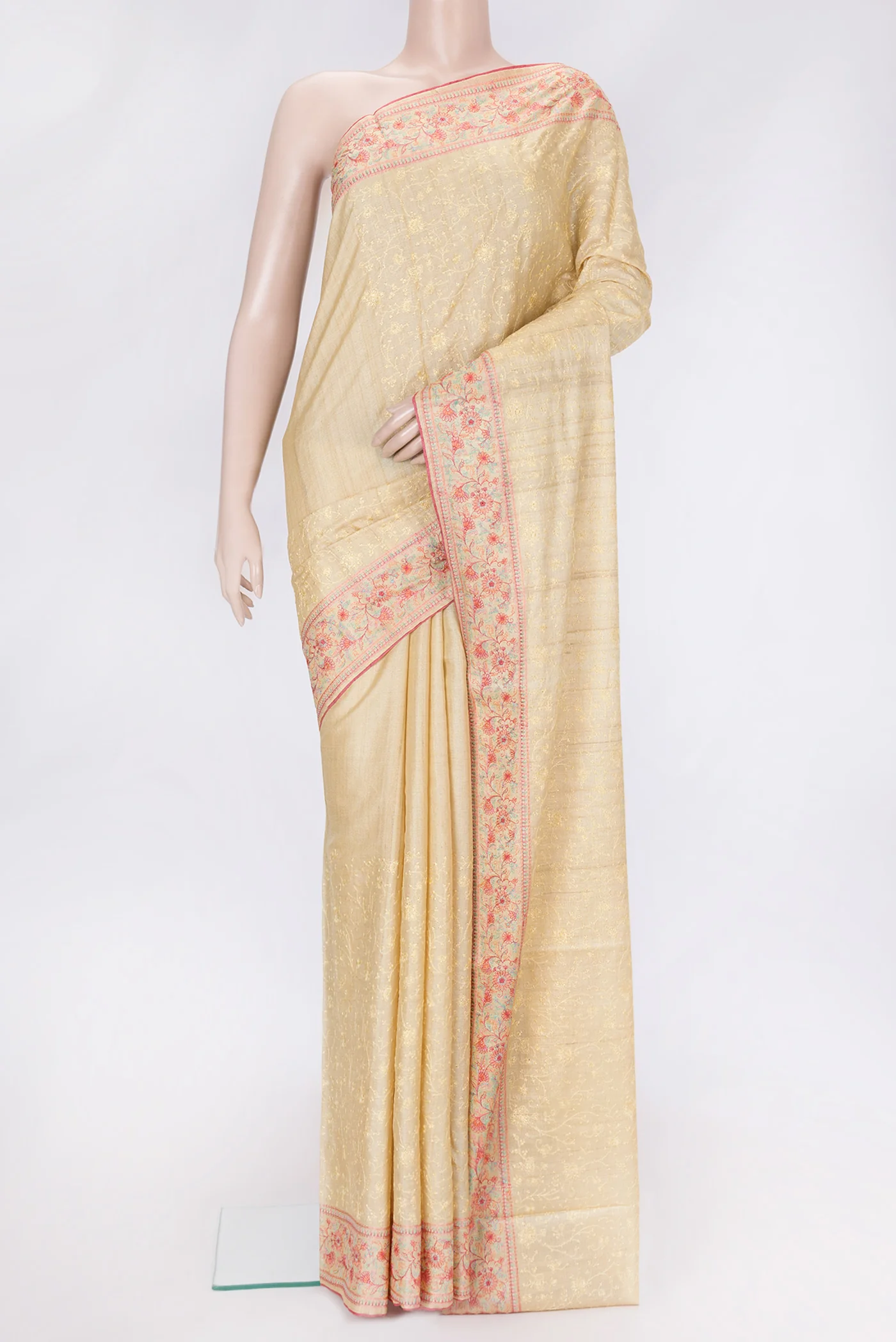 Sandal Tussar Silk Saree
