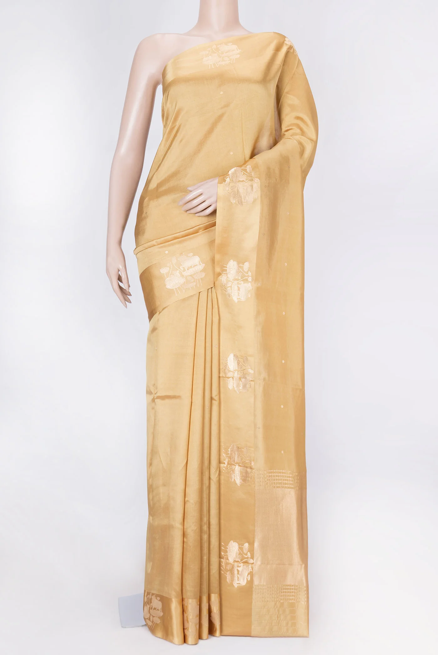 Sandal Banarasi Raw Silk Saree