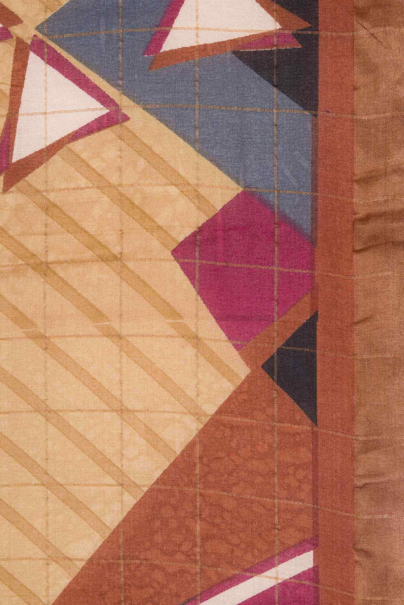 Sandal Dual Tone Tussar Silk Saree - Image 3