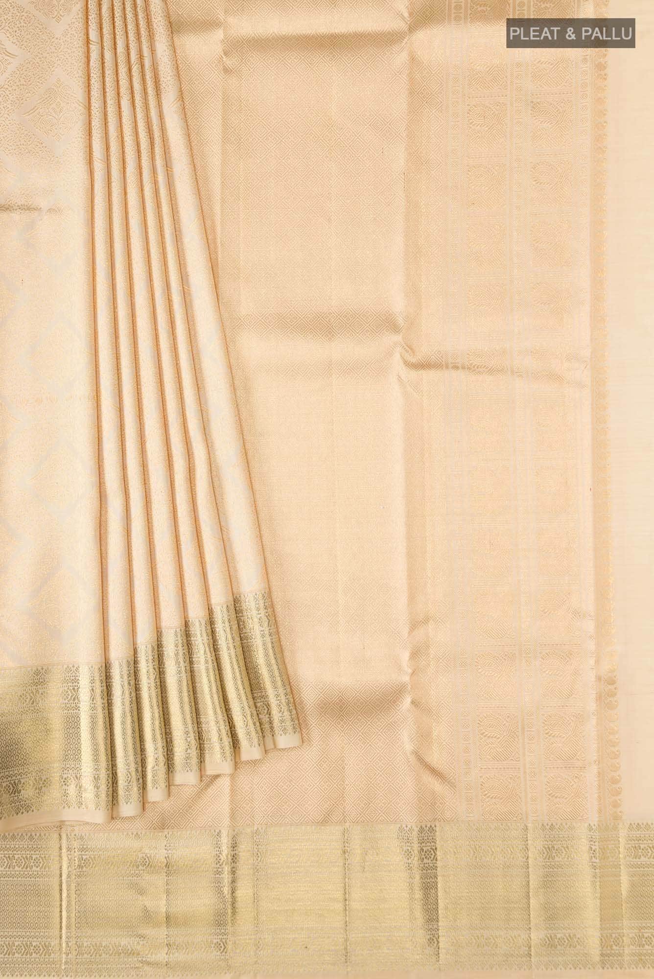 Sandal Kanchipuram Silk Saree - Image 2