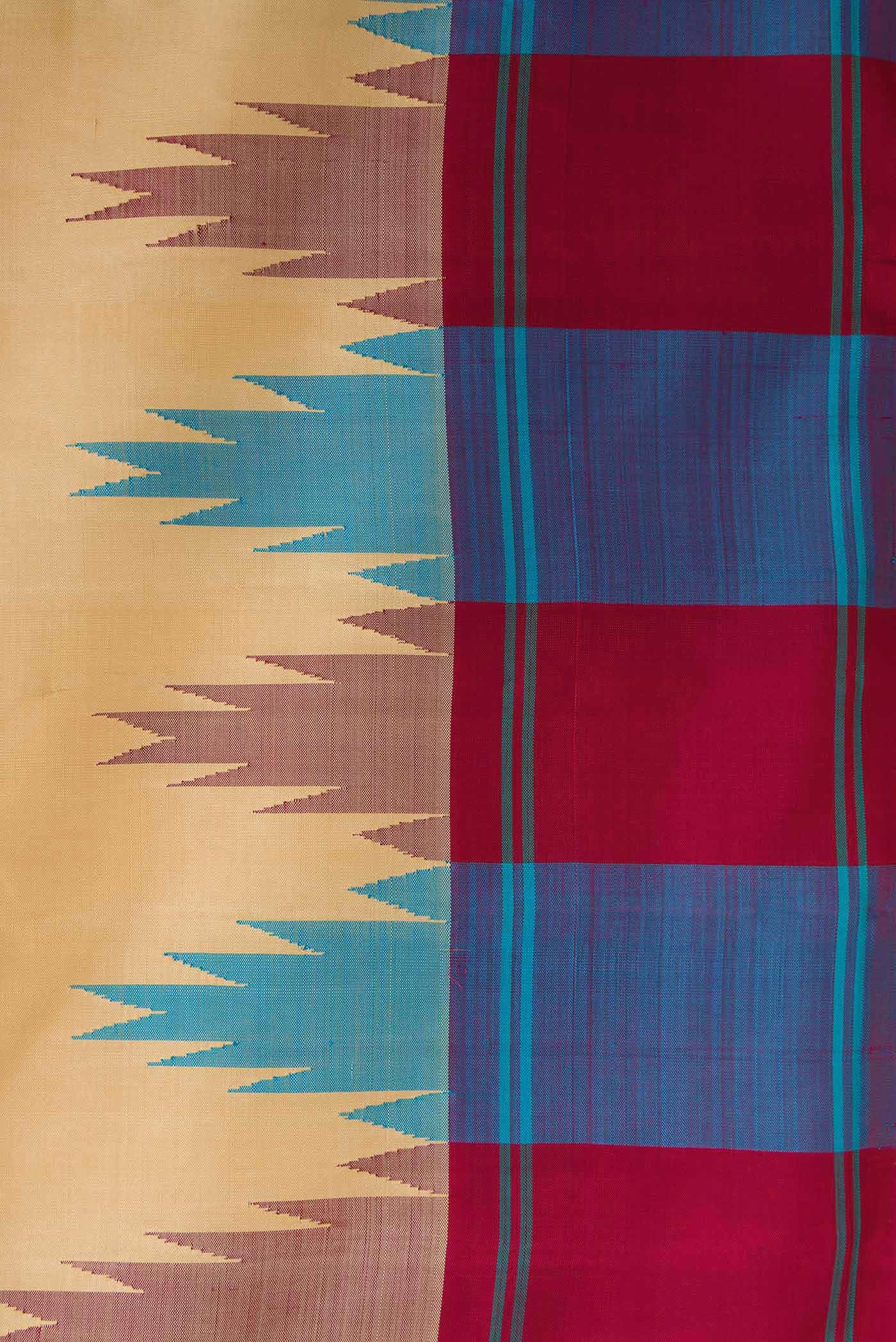Sandal Kanchipuram Silk Saree - Image 5