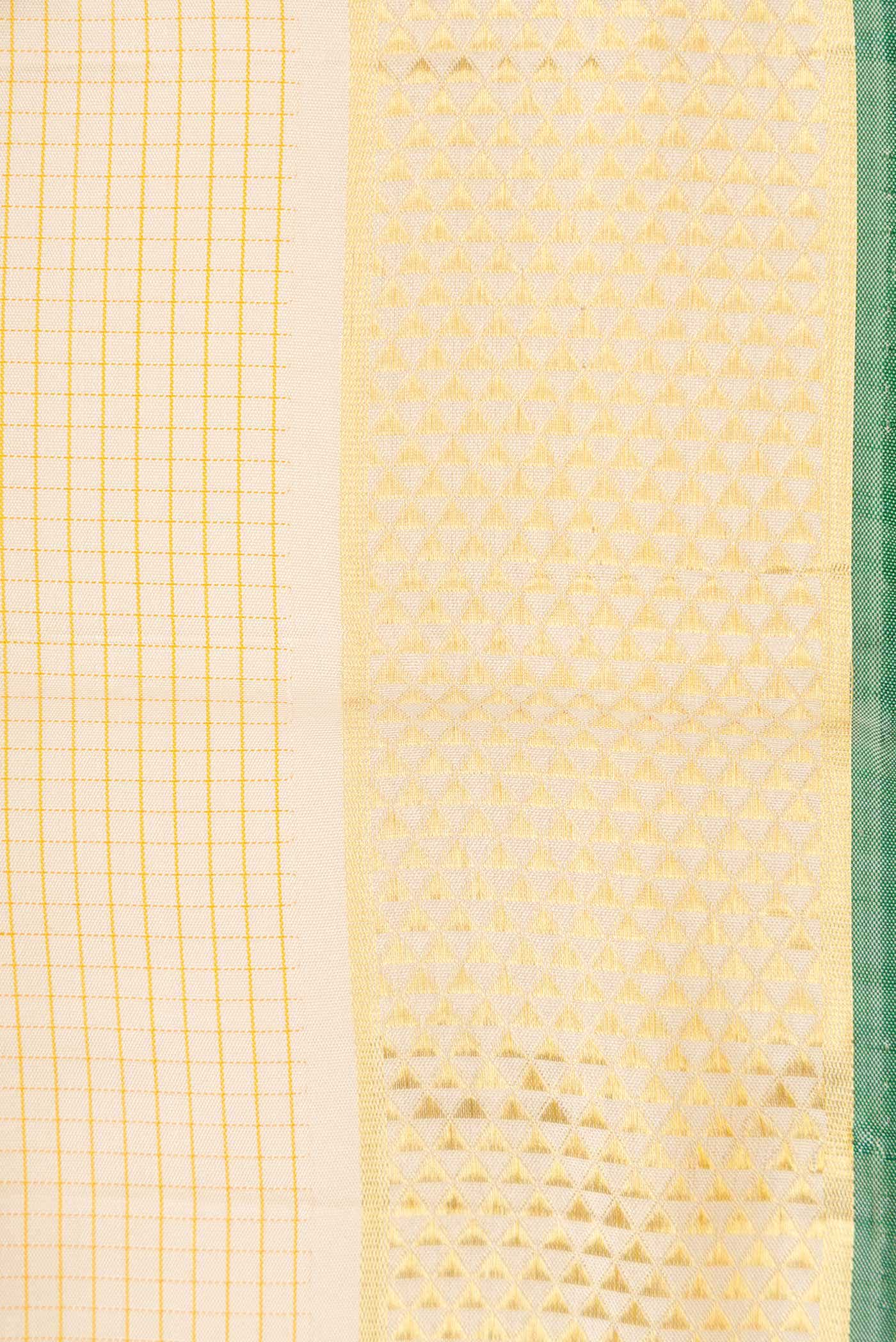 Pure Silk Pure Zari Sandal Kanchipuram Saree - Image 5