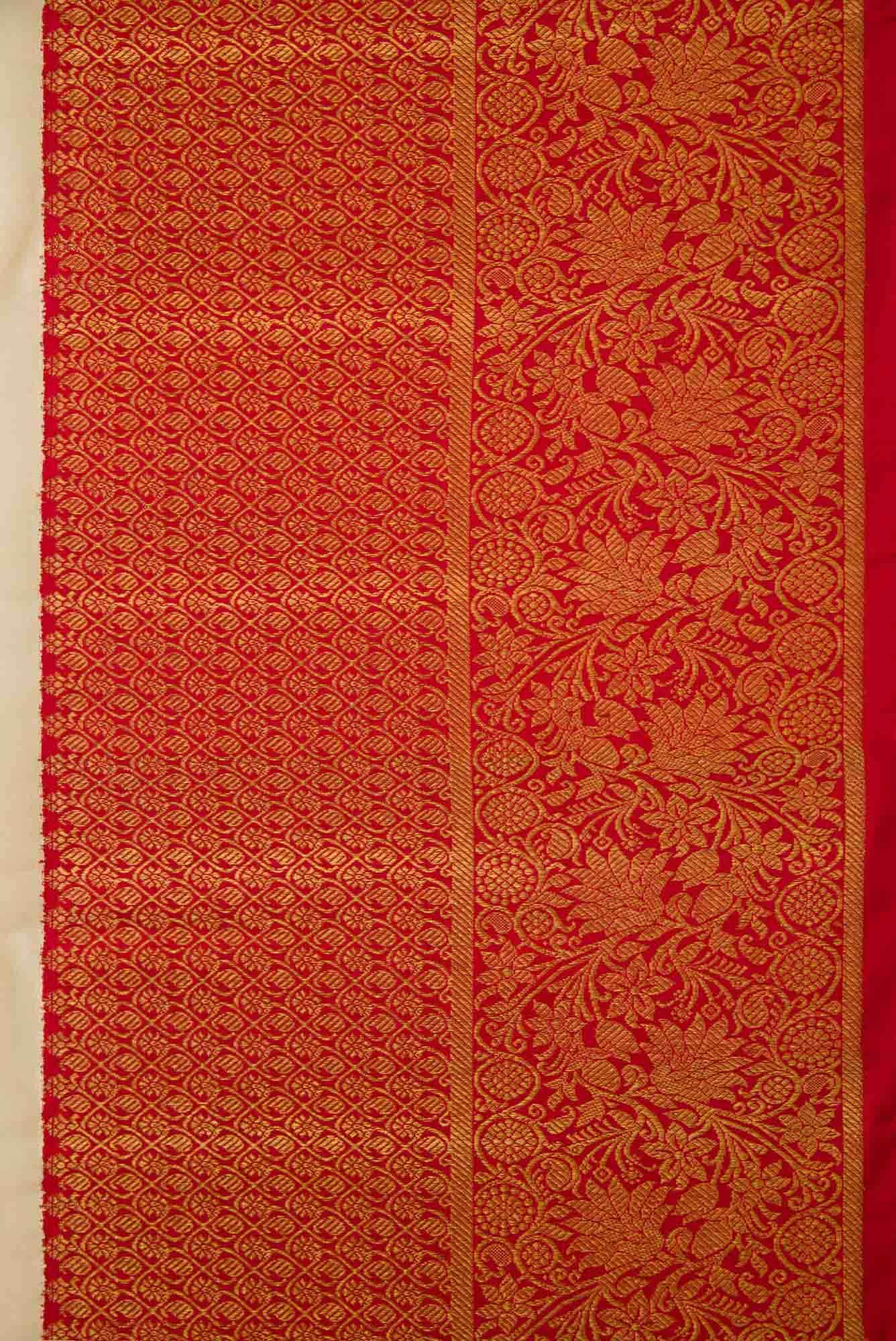 Pure Silk Pure Zari Sandal Dual Tone Kanjivaram Saree - Image 5