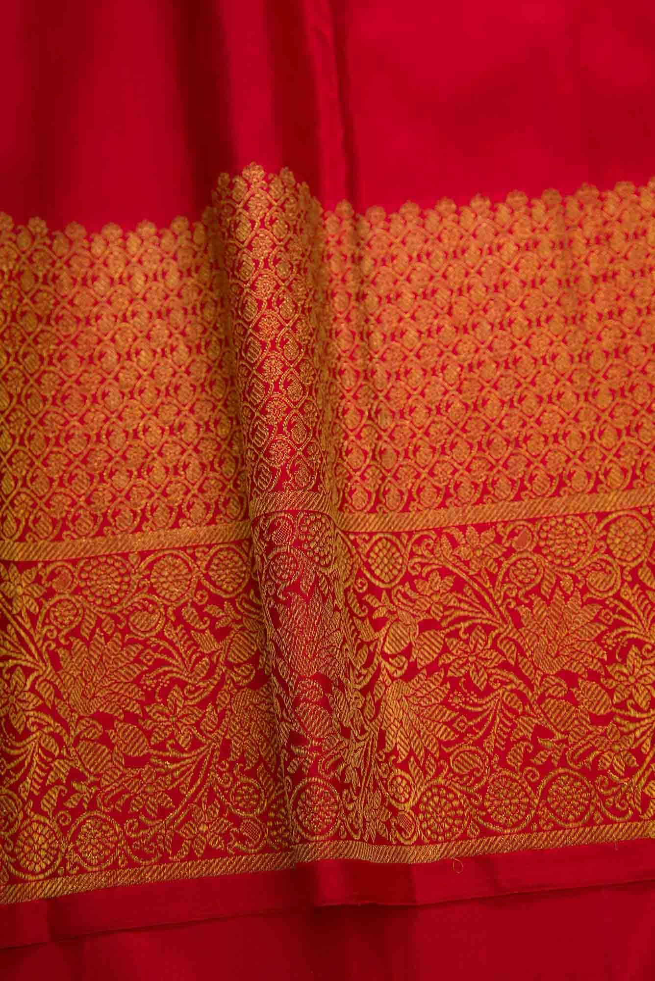 Pure Silk Pure Zari Sandal Dual Tone Kanjivaram Saree - Image 6