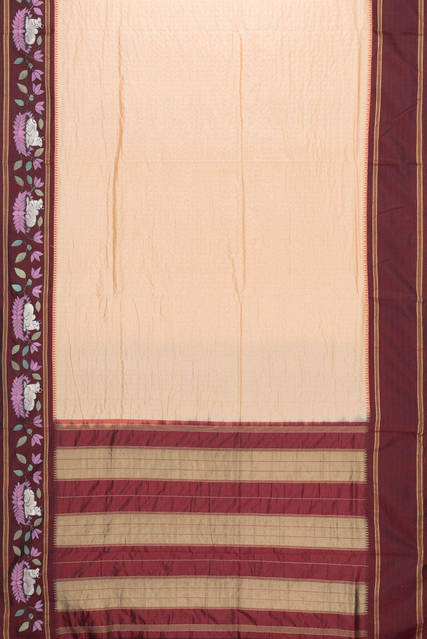 Sandal Kanchipuram Silk Saree - Image 4
