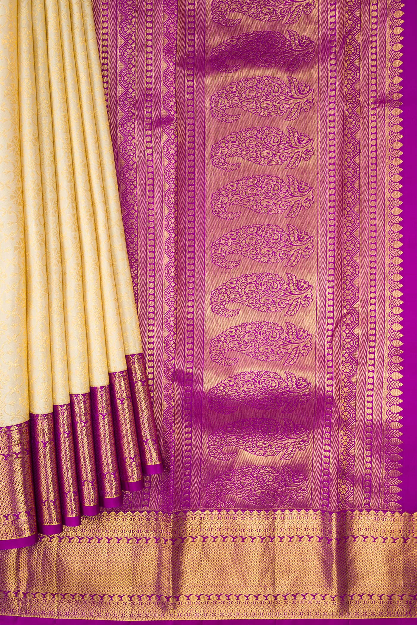 Sandal Kanchipuram Silk Saree - Image 4